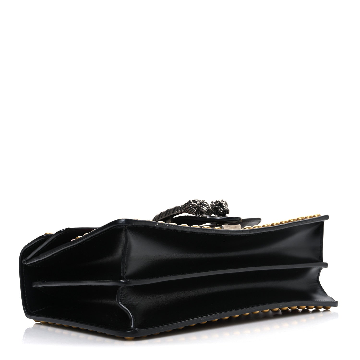 Calfskin Floral Embroidered Studded Small Dionysus Shoulder Bag Black