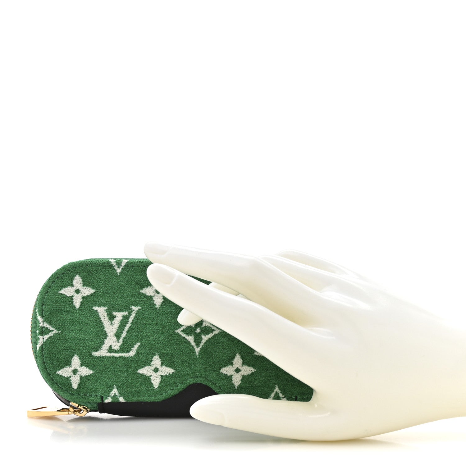 Jacquard Velvet Monogram LV Match Sunglasses Case GM Vert