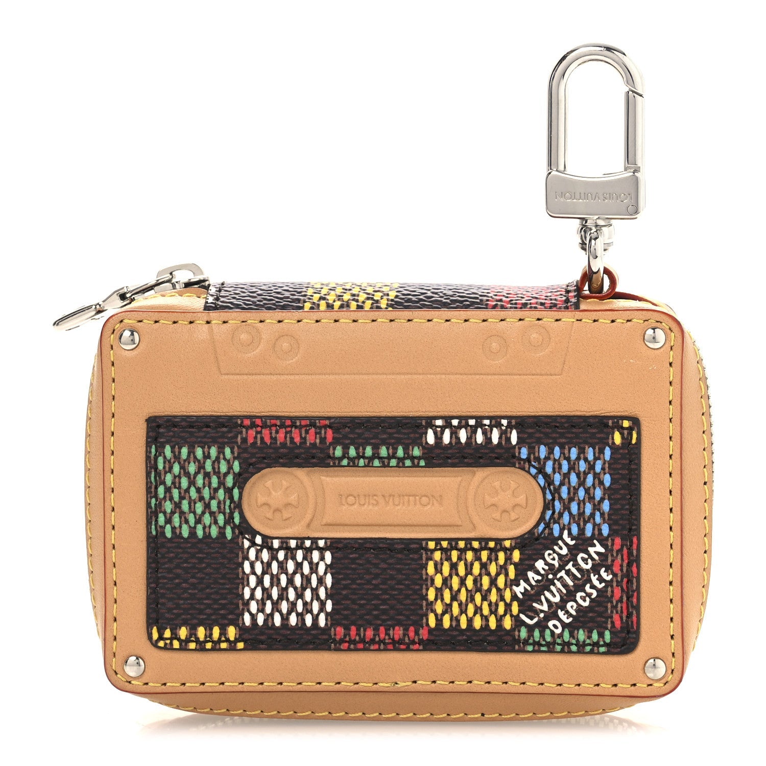 LV Vers Damier Tape Key Holder Bag Charm Multicolor