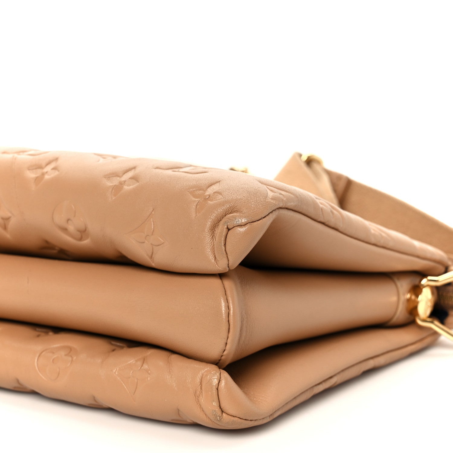 Lambskin Embossed Monogram Coussin PM Camel