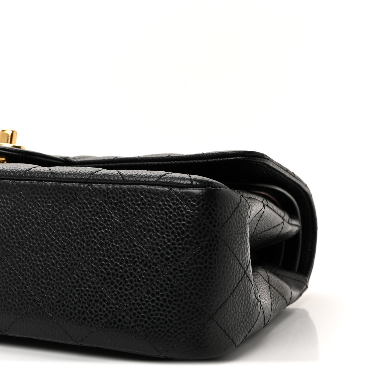 Caviar Quilted Medium Double Flap Black