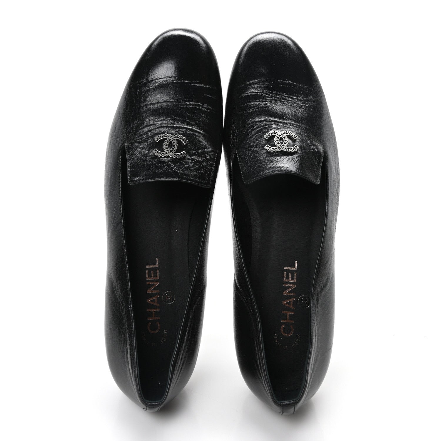 Lambskin CC Loafers 41 Black