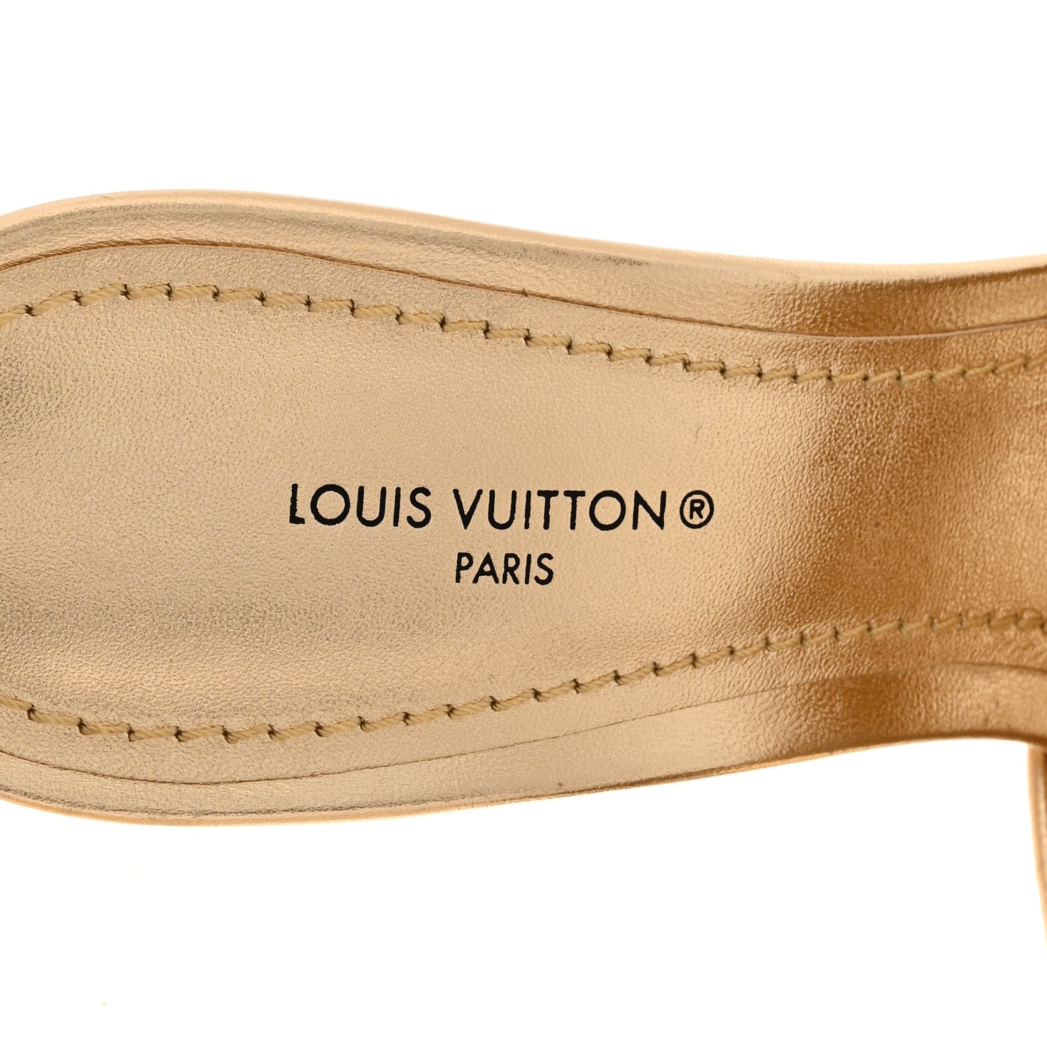 Metallic Lambskin Embossed Monogram Revival High Heel Mules 36.5 Gold