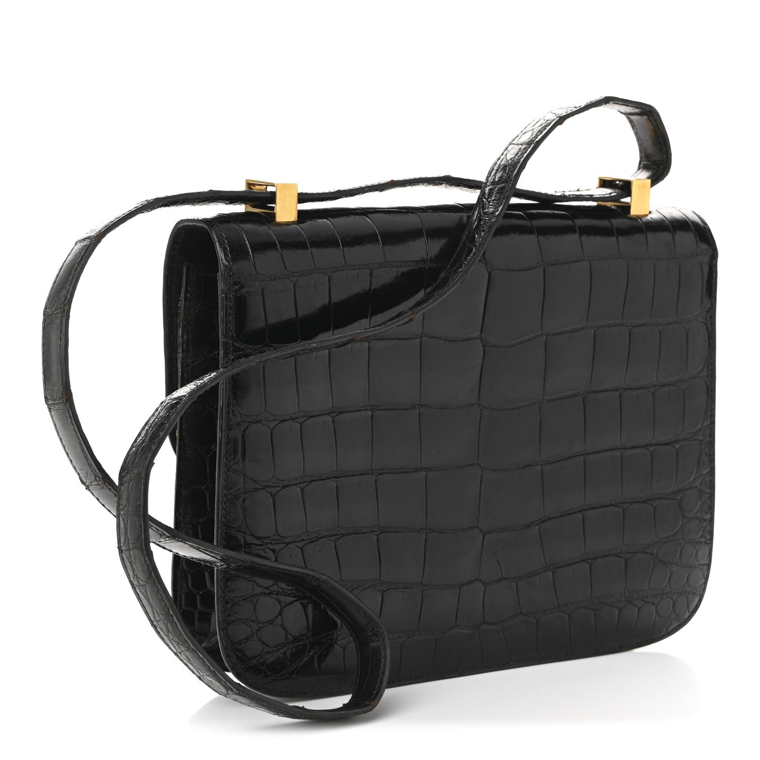 Shiny Caiman Crocodile Constance 23 Black
