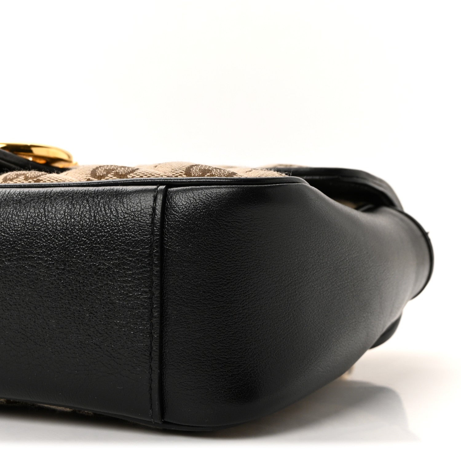Monogram Matelasse Diagonal Small GG Marmont Shoulder Bag Beige Black