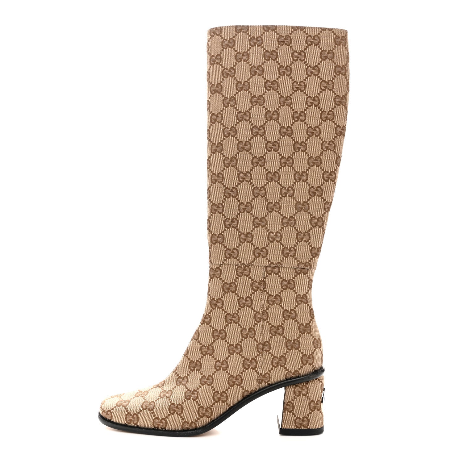 GG Supreme Knee High Boots 35 Beige Ebony New Acero