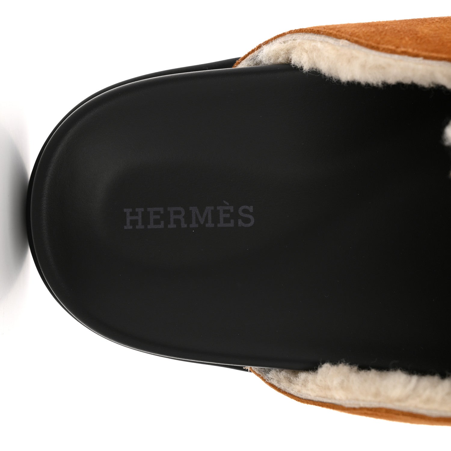 Suede Goatskin Shearling Go Mules 38 Beige Kraft Ecru