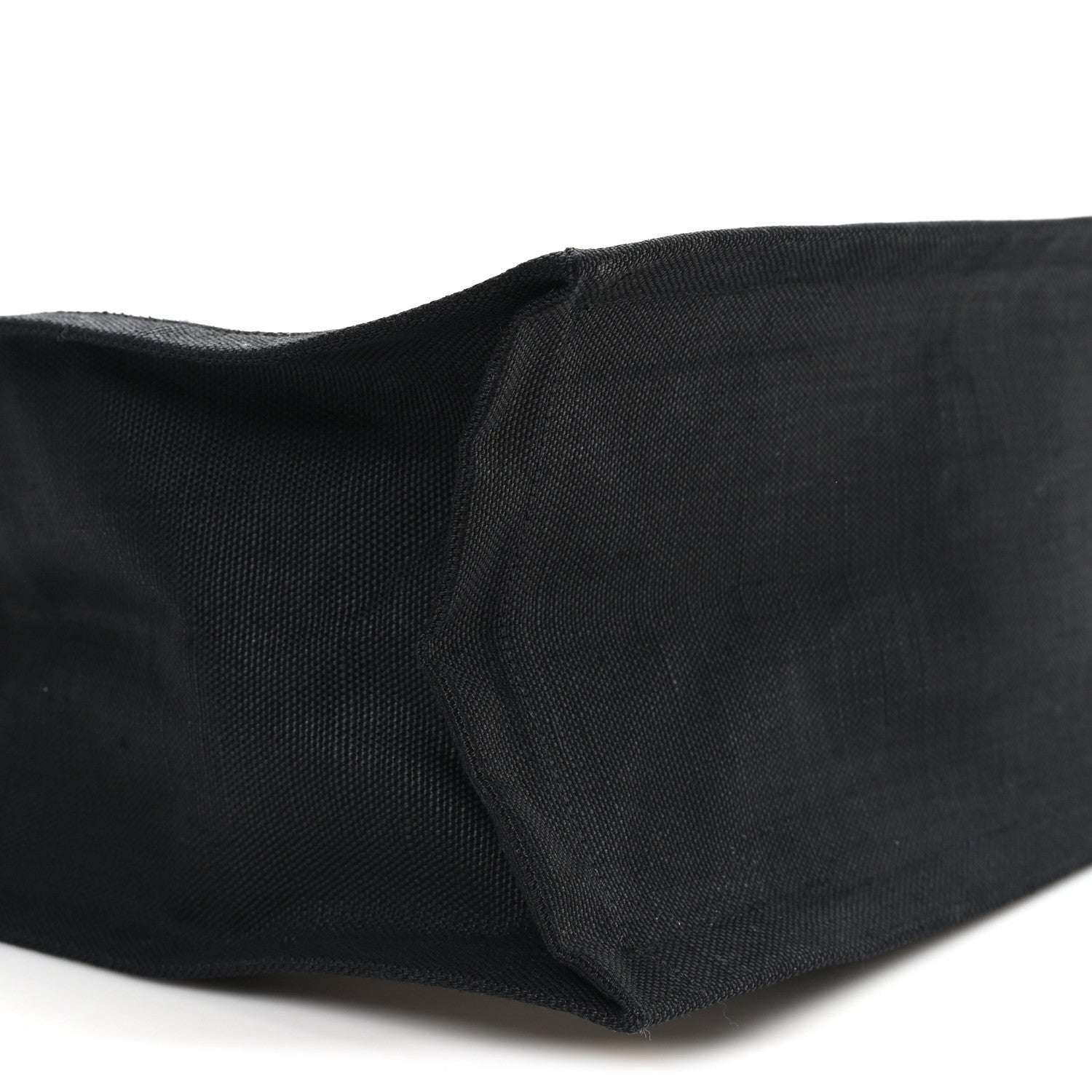 Linen Calfskin Small Rive Gauche Tote Natural Black