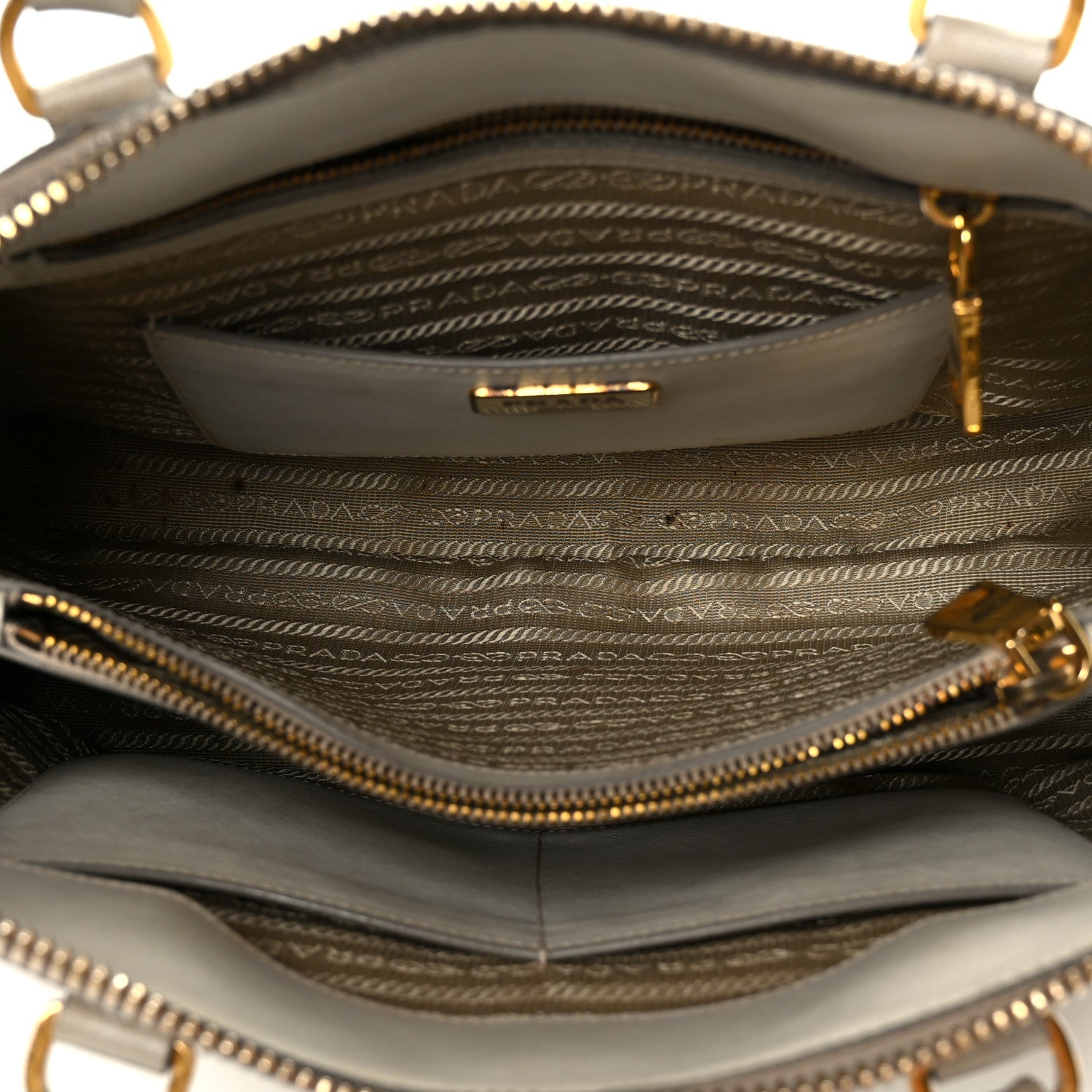 Saffiano Lux Bi-Color Promenade Tote Talco Pomice