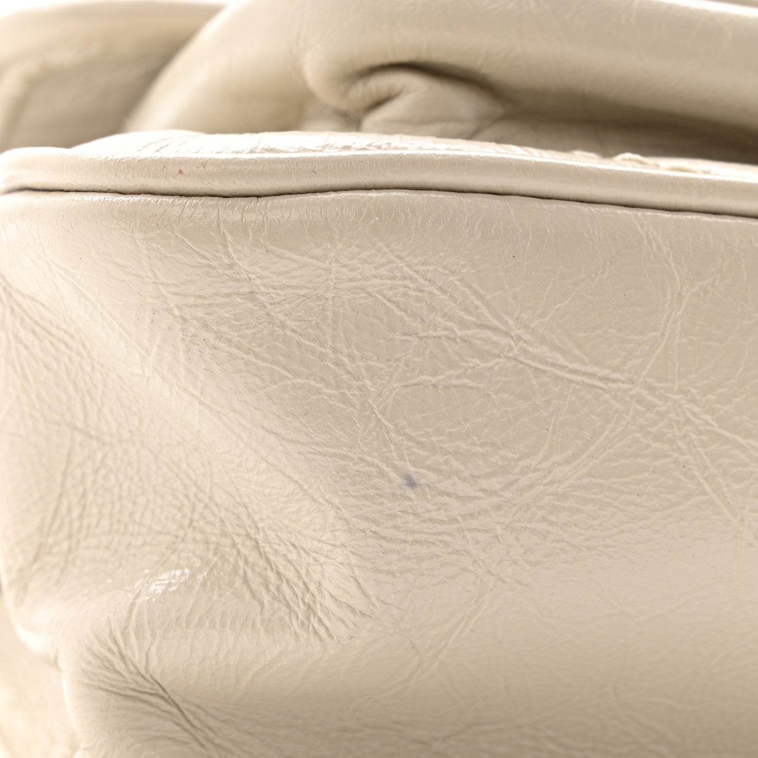 Crinkled Calfskin Matelasse Monogram Baby Niki Chain Satchel Crema Soft