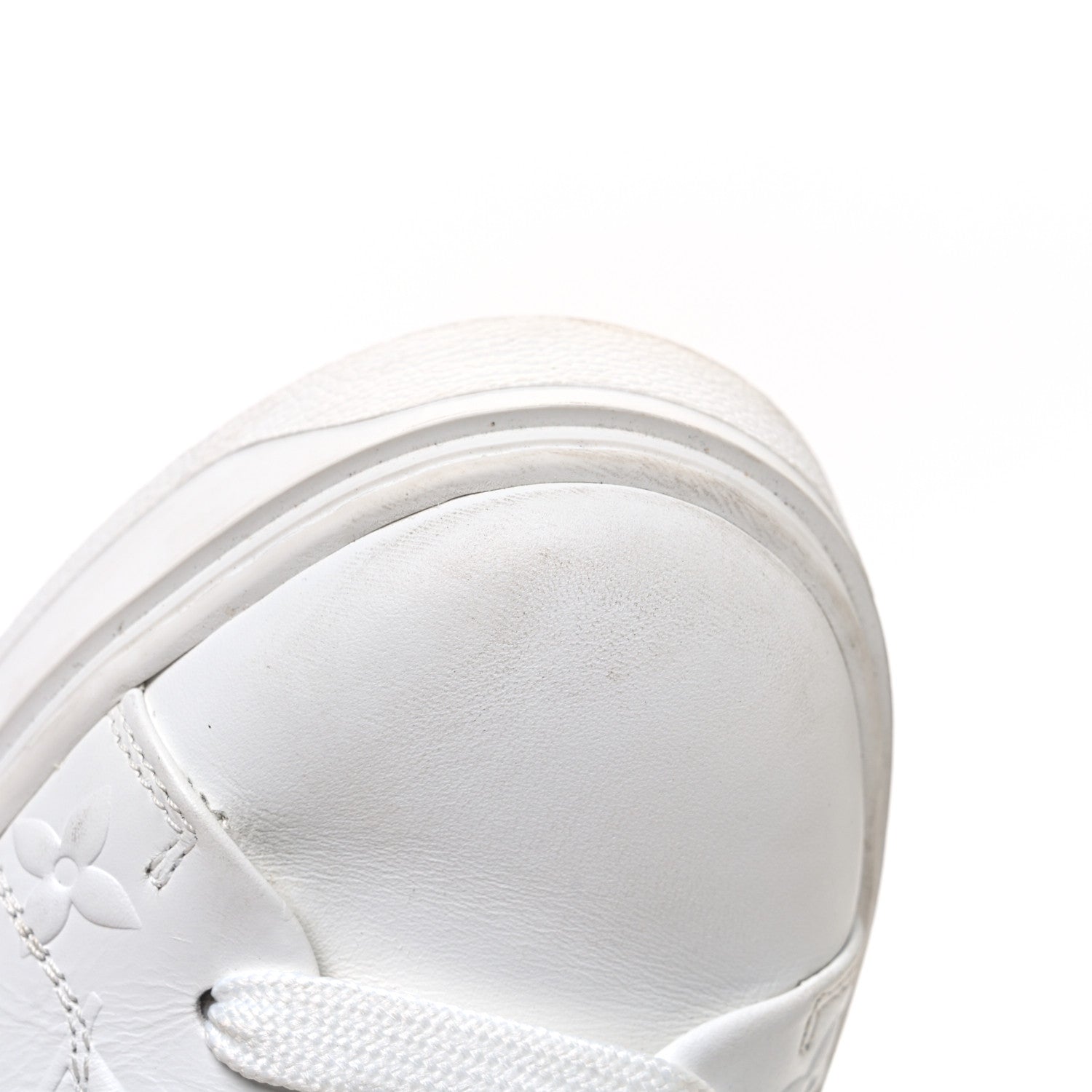 Lambskin Embossed Monogram Time Out Sneakers 39 White