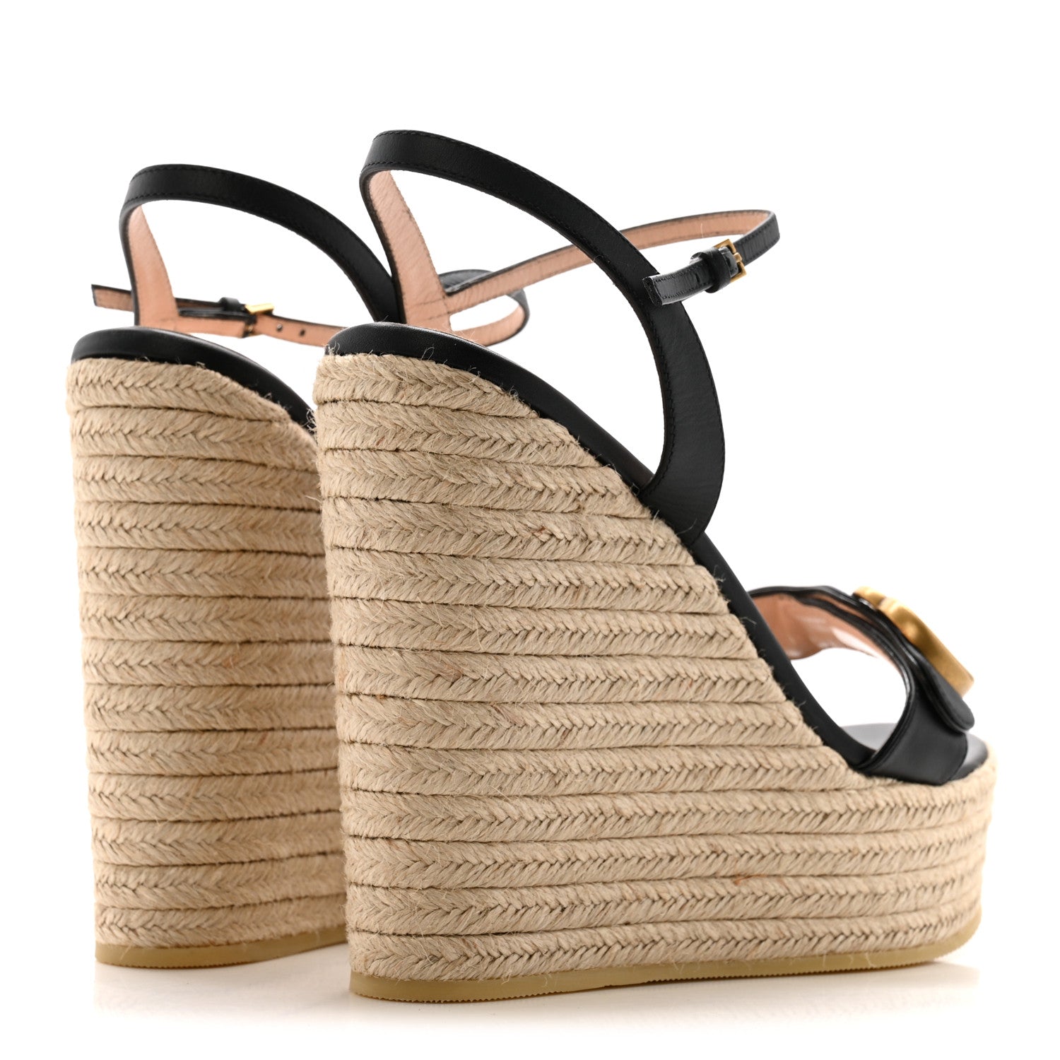 Nappa Matelasse GG Marmont Slingback Platform 45/130mm Espadrille Wedges 40 Black