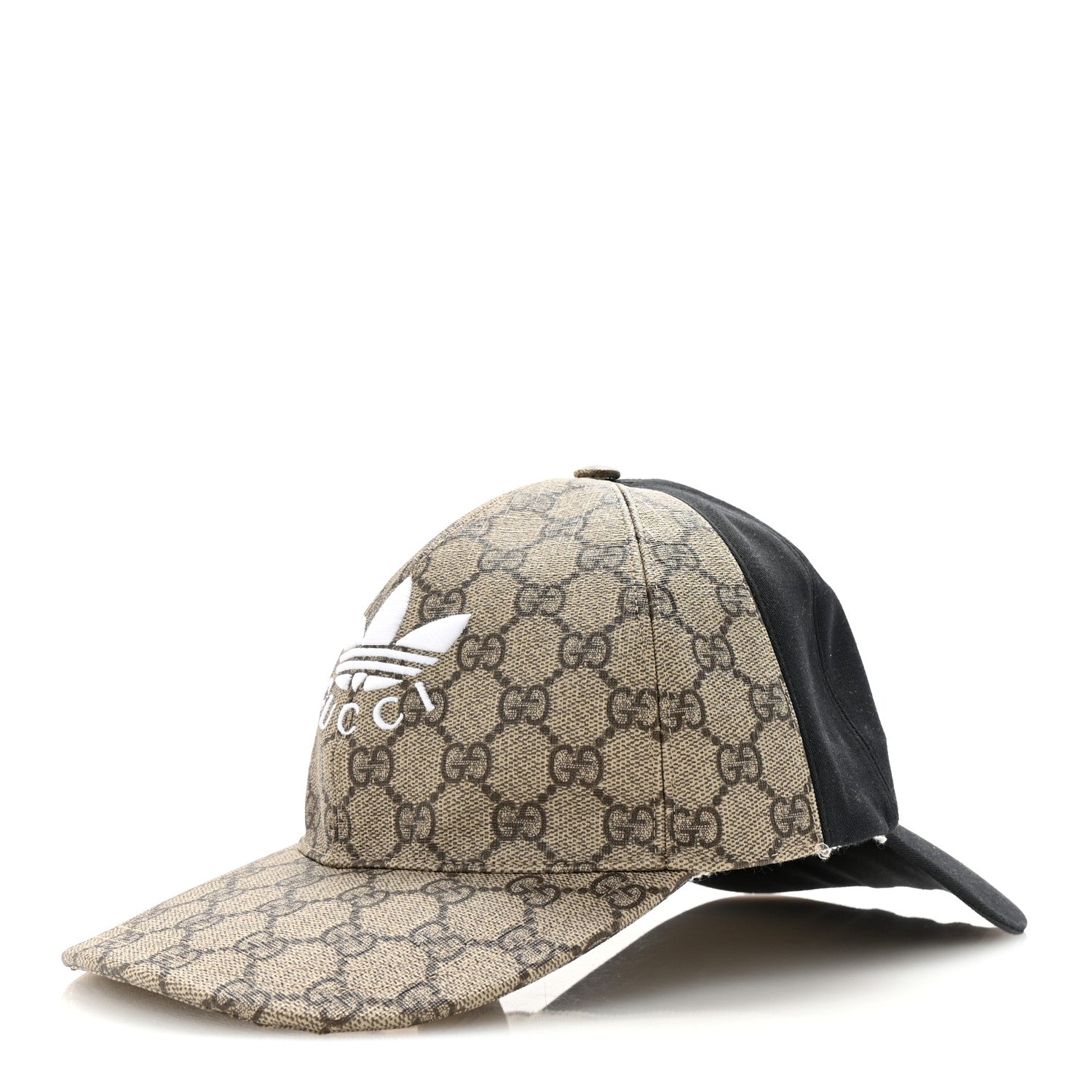 X ADIDAS GG Supreme Monogram Double Sided Baseball Hat M Beige Ebony Black