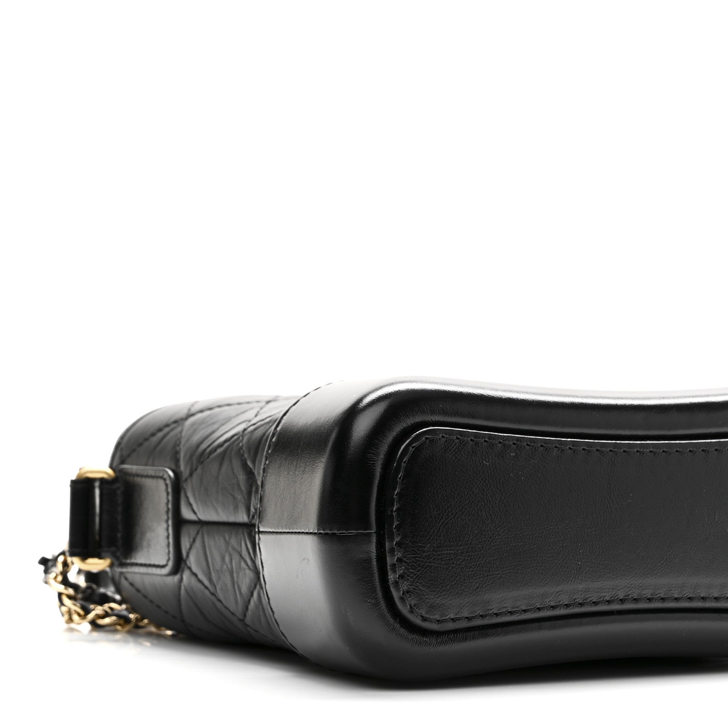 Aged Calfskin Quilted Small Gabrielle Hobo Black