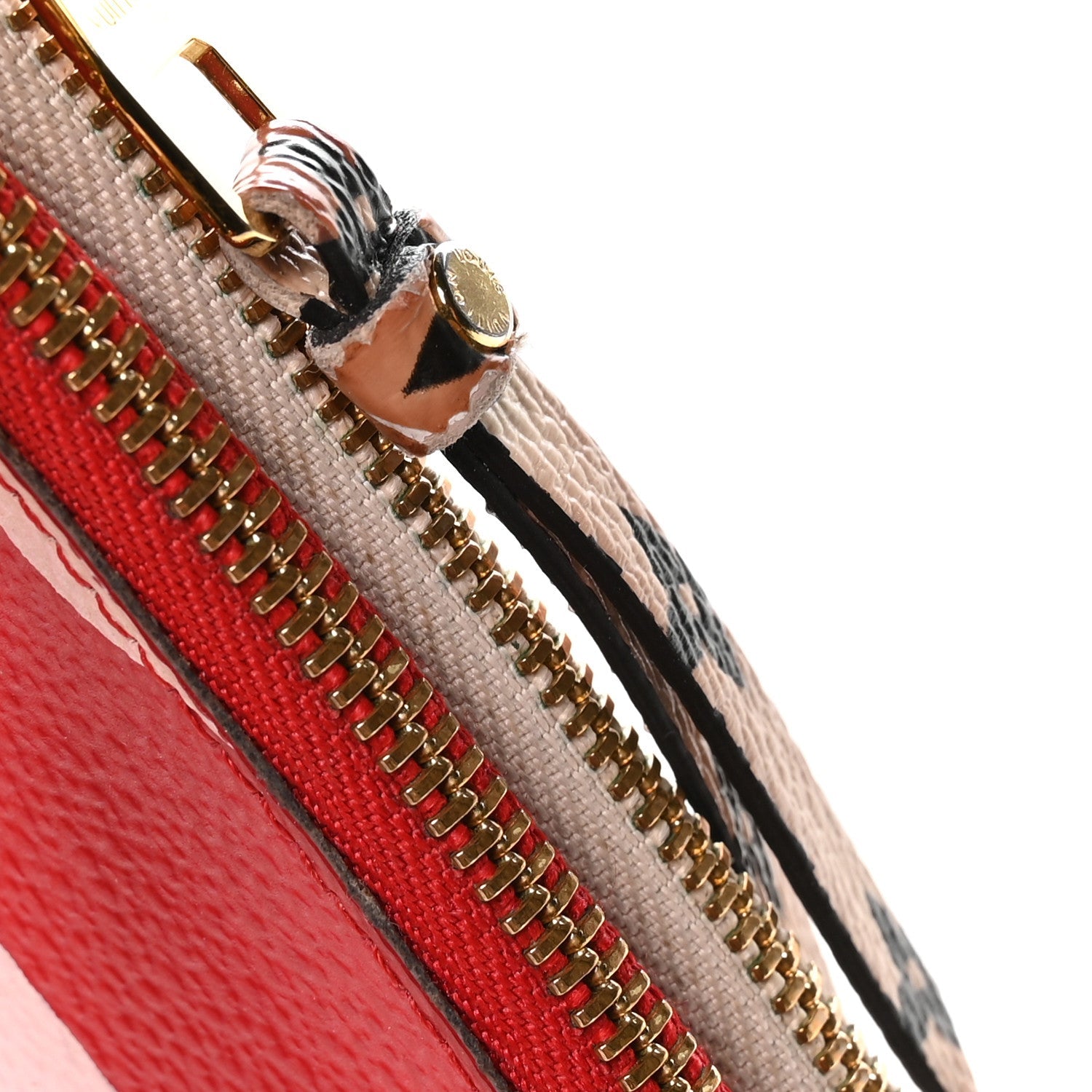 Monogram Giant Double Zip Pochette Rouge