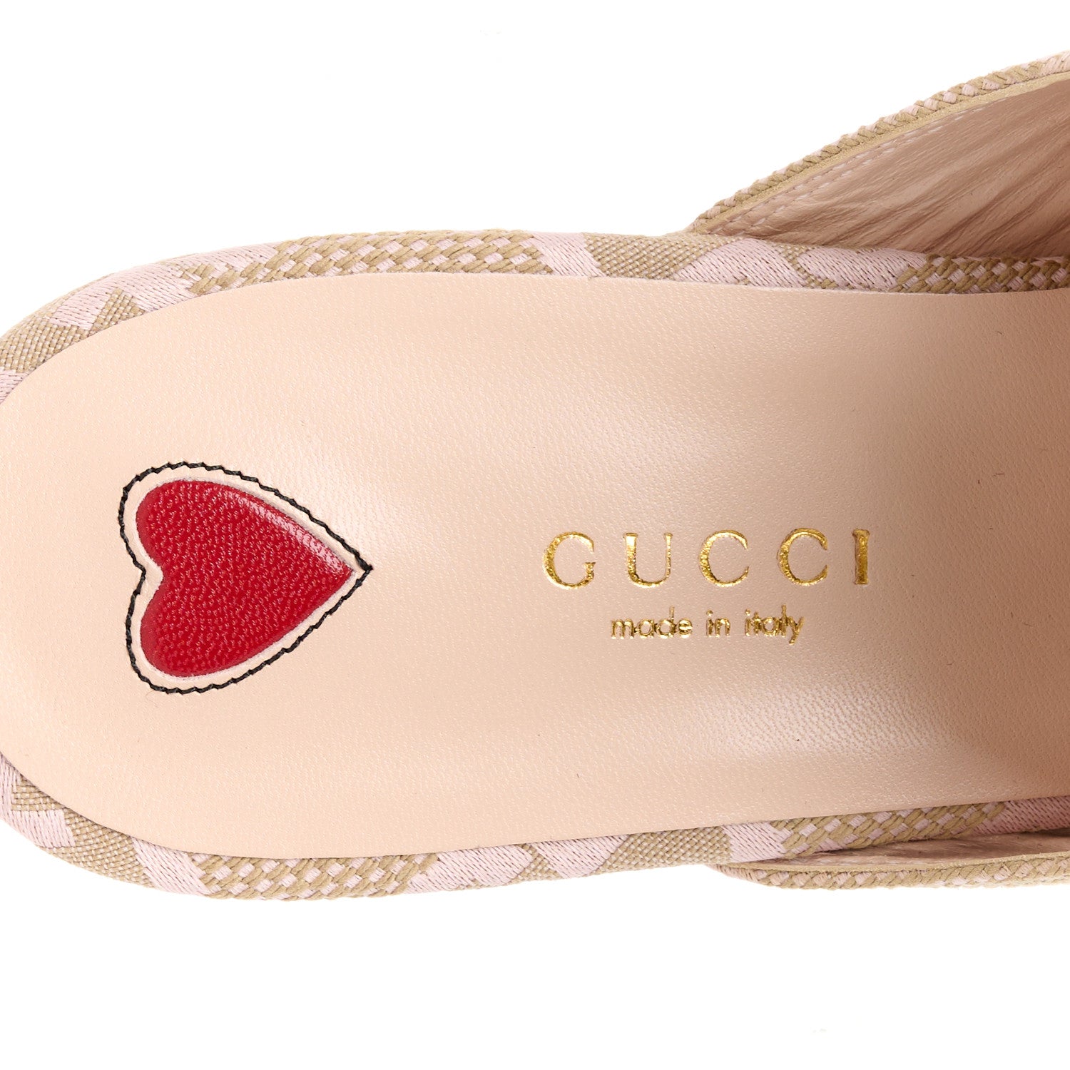 Monogram Macro GG Nappa Charlotte Womens Princetown Slippers 38.5 Beige Perfect Pink