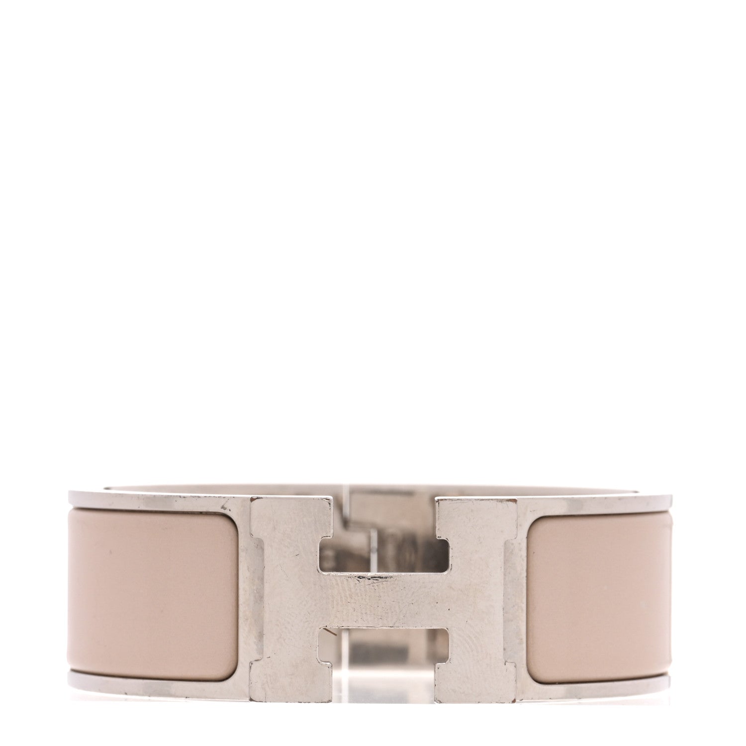 Enamel Wide Clic Clac H Bracelet PM Blanc Percale