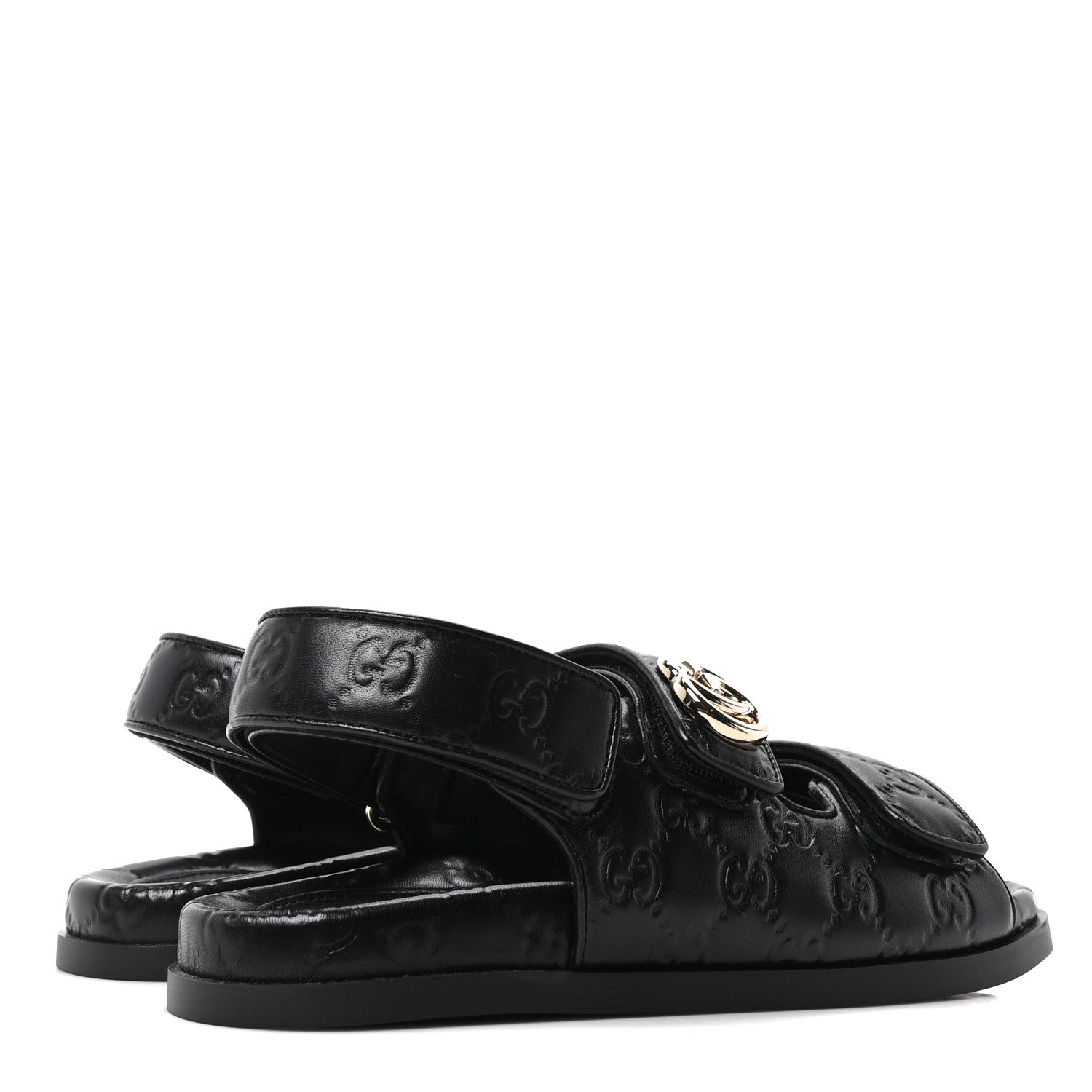 Guccissima GG Embossed Womens Sandals 37 Black