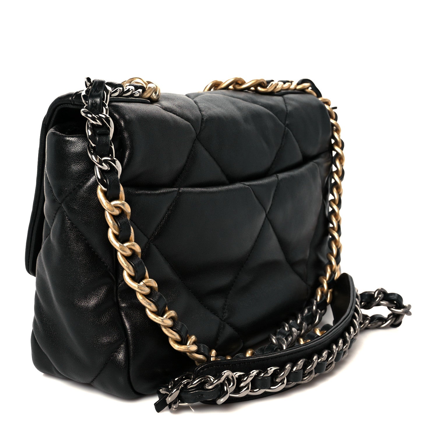 Goatskin Quilted Medium Chanel 19 Flap Black