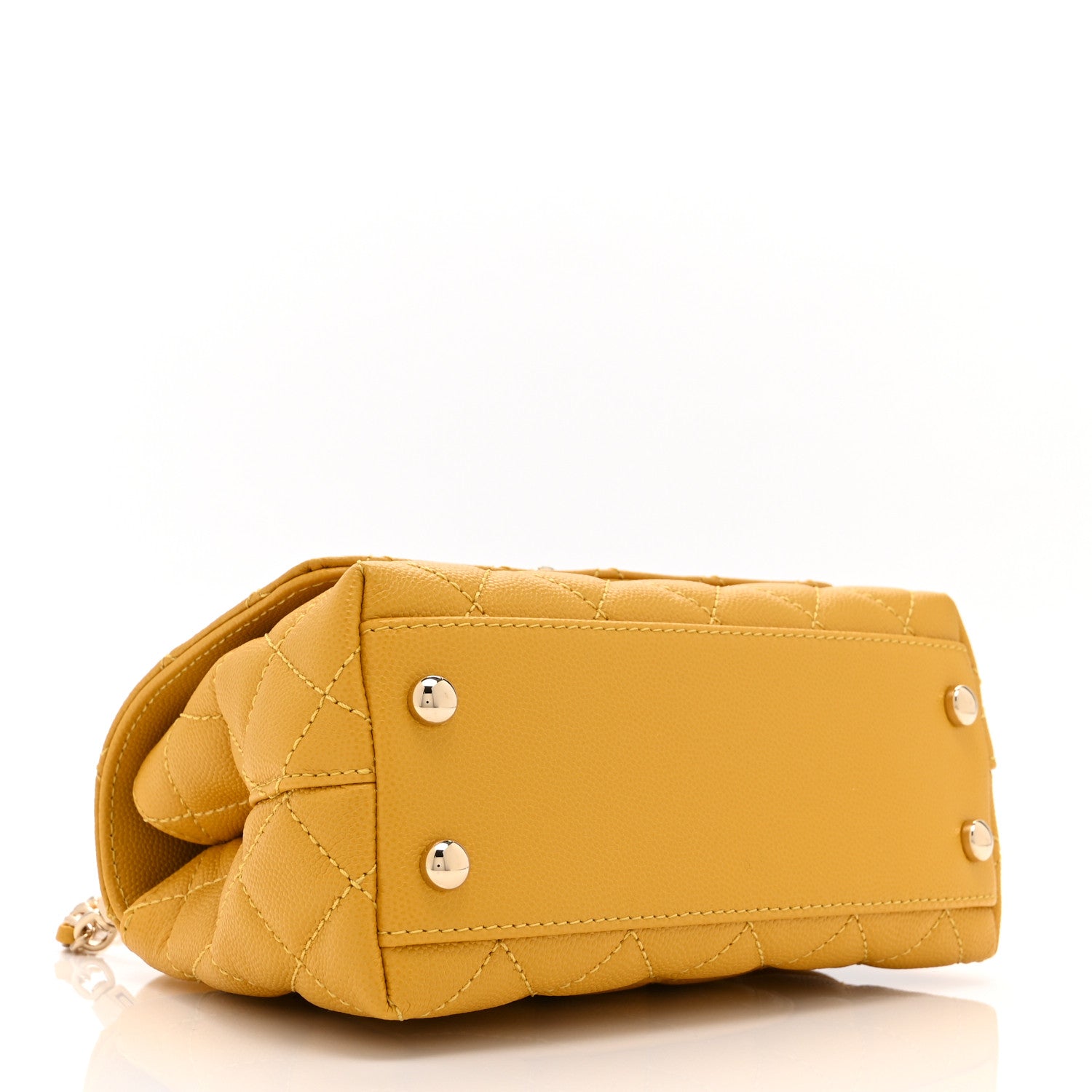 Caviar Quilted Extra Mini Coco Handle Flap Yellow