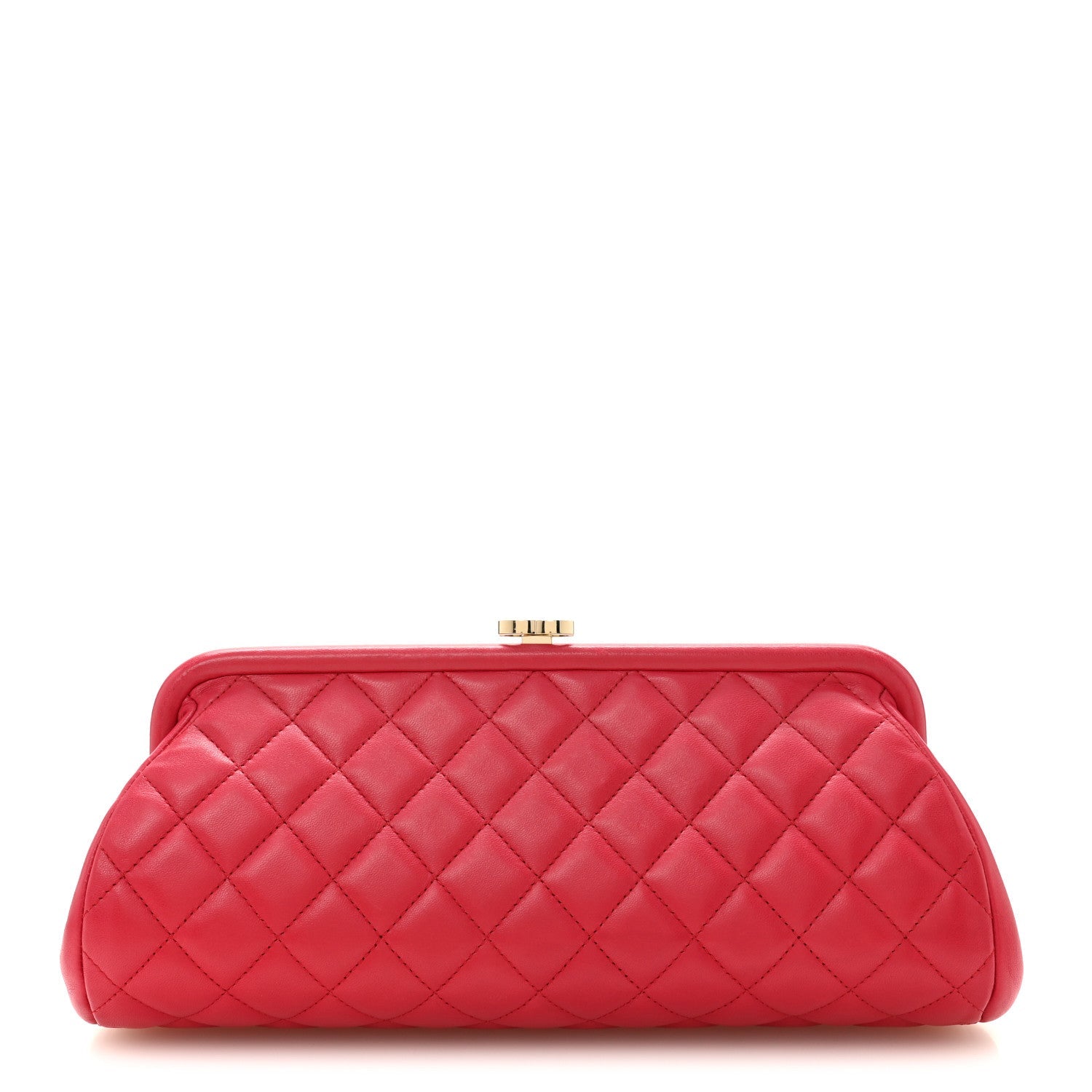 Lambskin Quilted Timeless Clutch Fuchsia