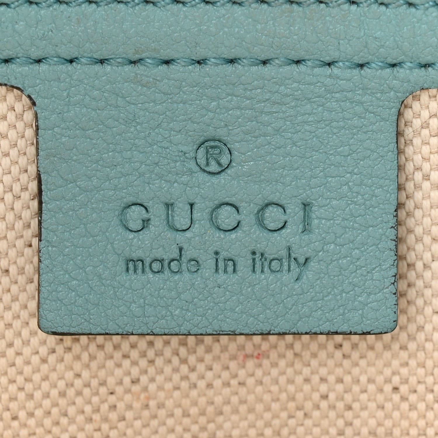 Wonka Grain Calfskin GG Monogram Star Embossed Medium GG Tote Dusty Azure