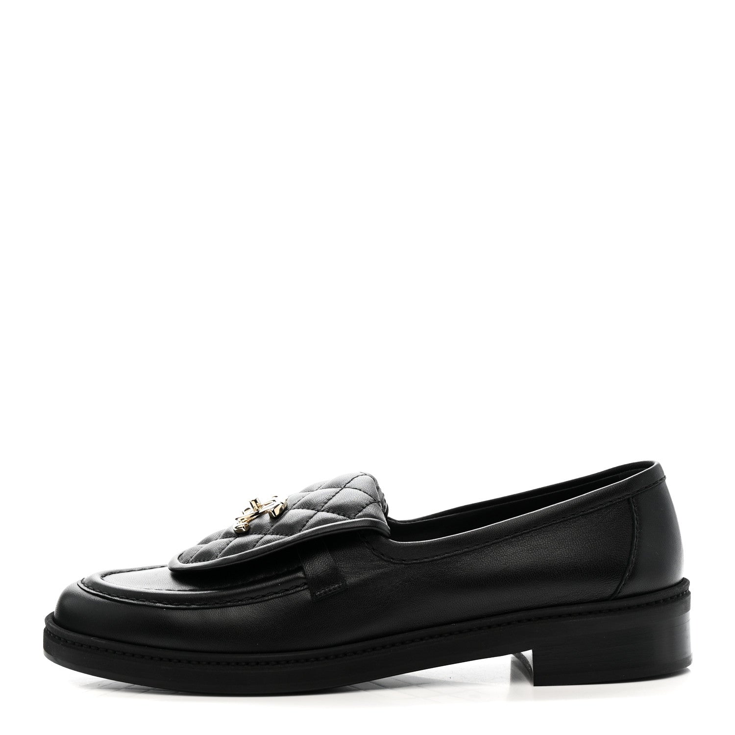 Lambskin Quilted CC Turnlock Loafers 40 Black