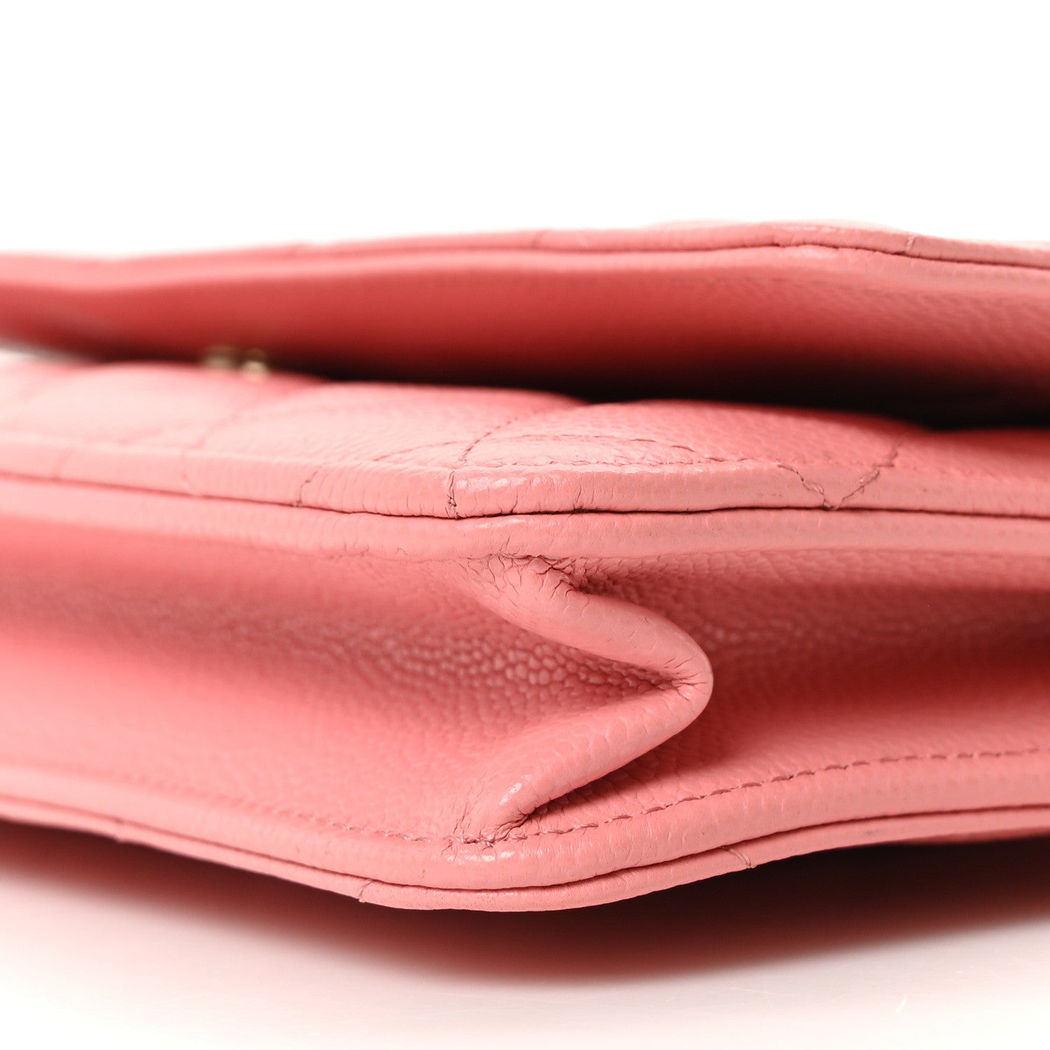 Caviar Quilted Wallet on Chain WOC Pink