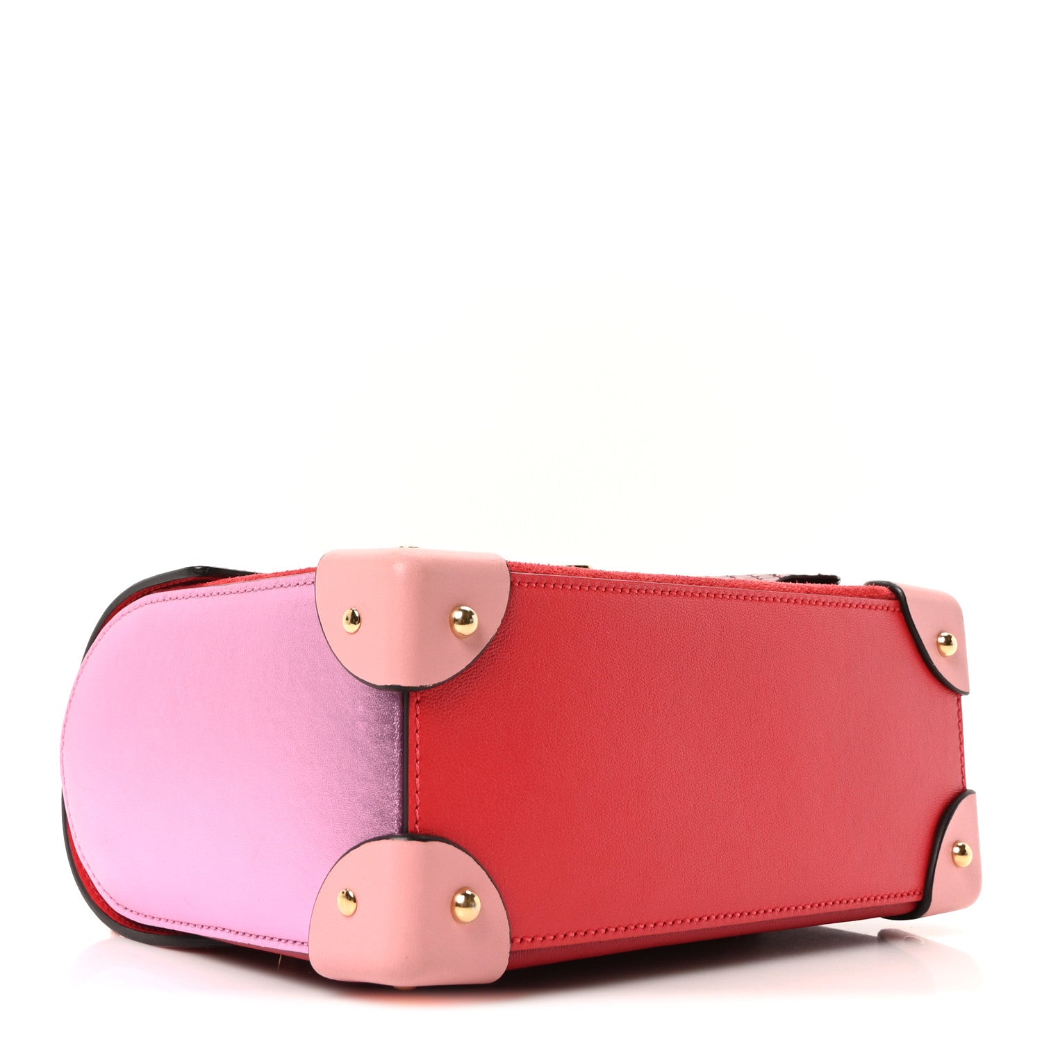 Calfskin Suede Snakeskin Valentines Day Small Padlock Bamboo Shoulder Bag Red Pink Multicolor