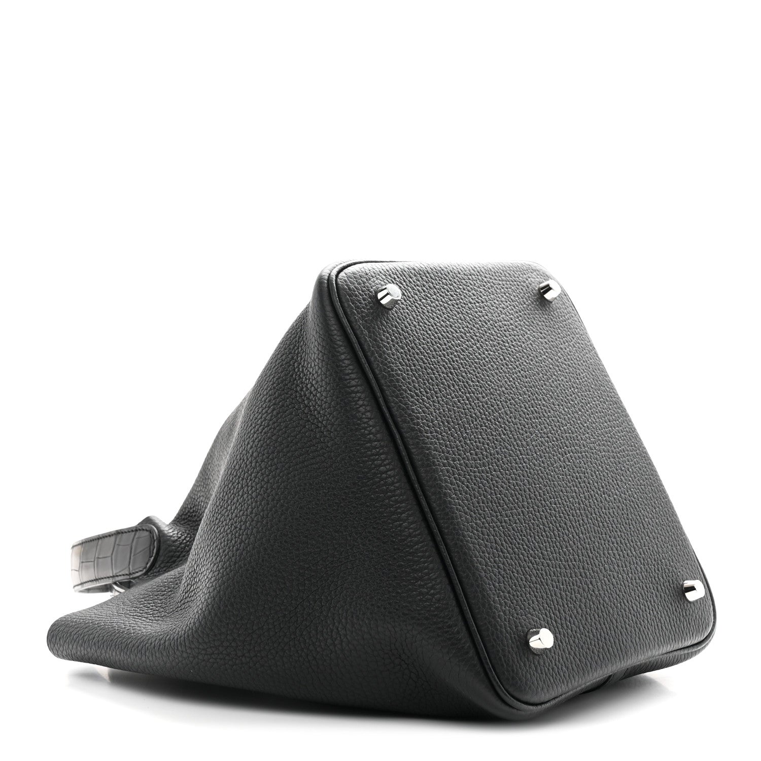 Taurillon Clemence Matte Alligator Picotin Lock Touch 22 MM Black