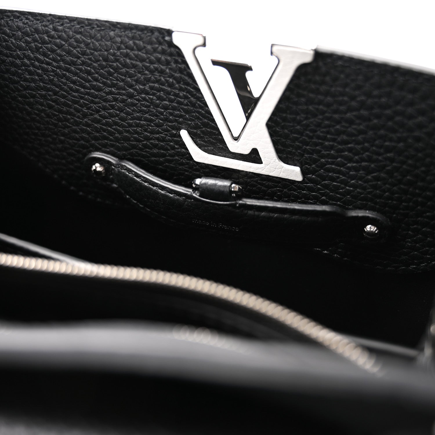 LV X YK Taurillon Capucines BB Black White