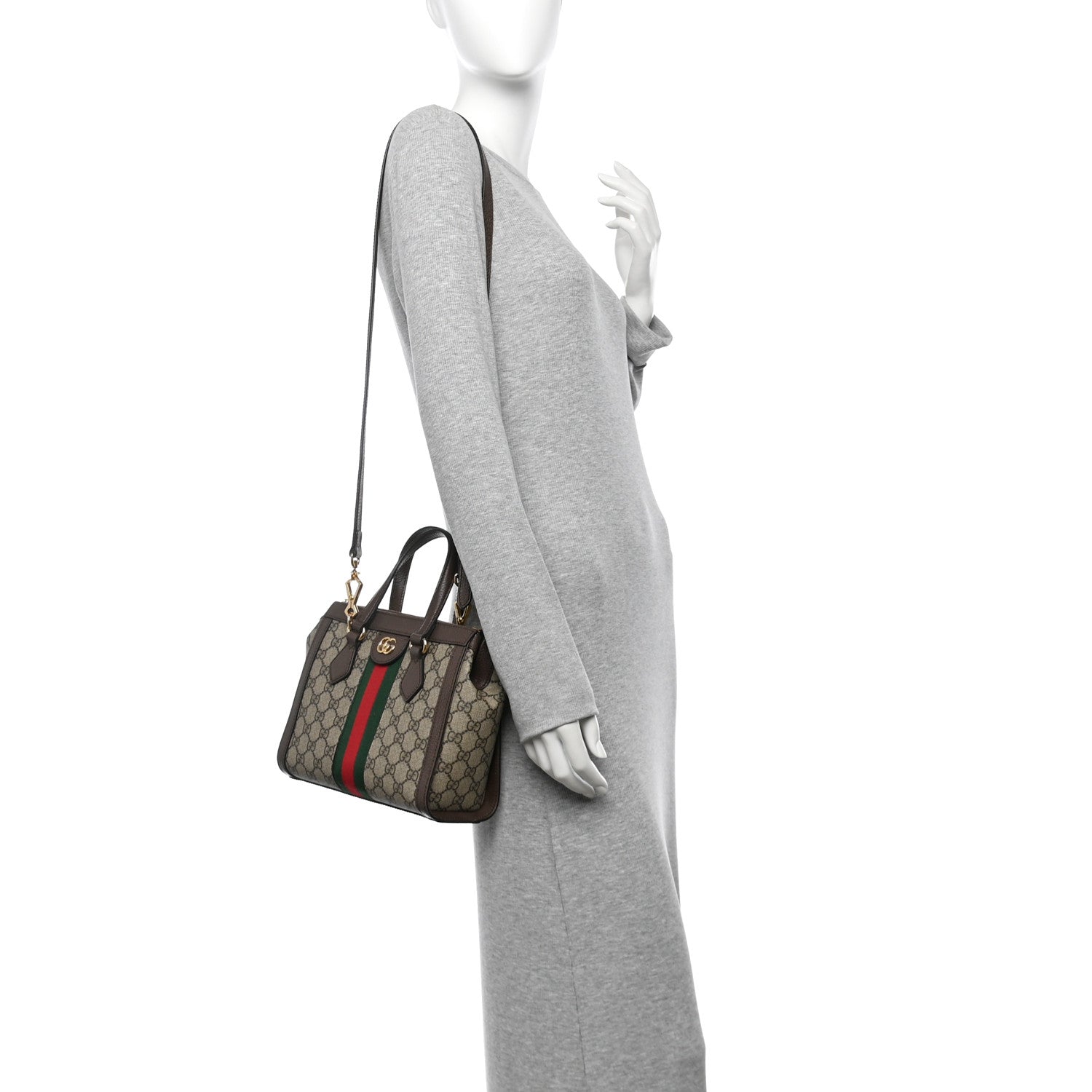 GG Supreme Monogram Small Ophidia Tote Bag Brown