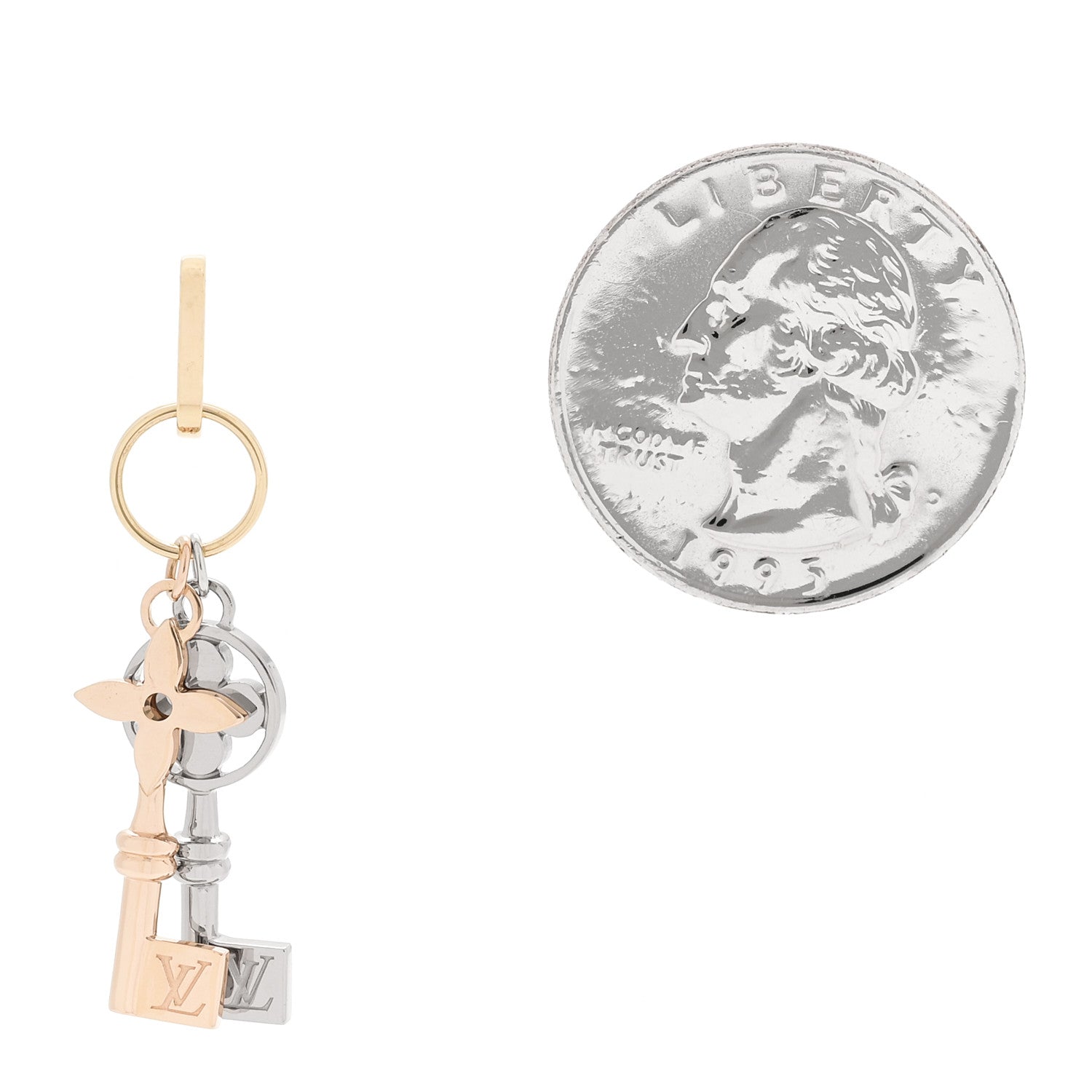 18K Pink Yellow White Gold Idylle Blossom Two Key Pendant