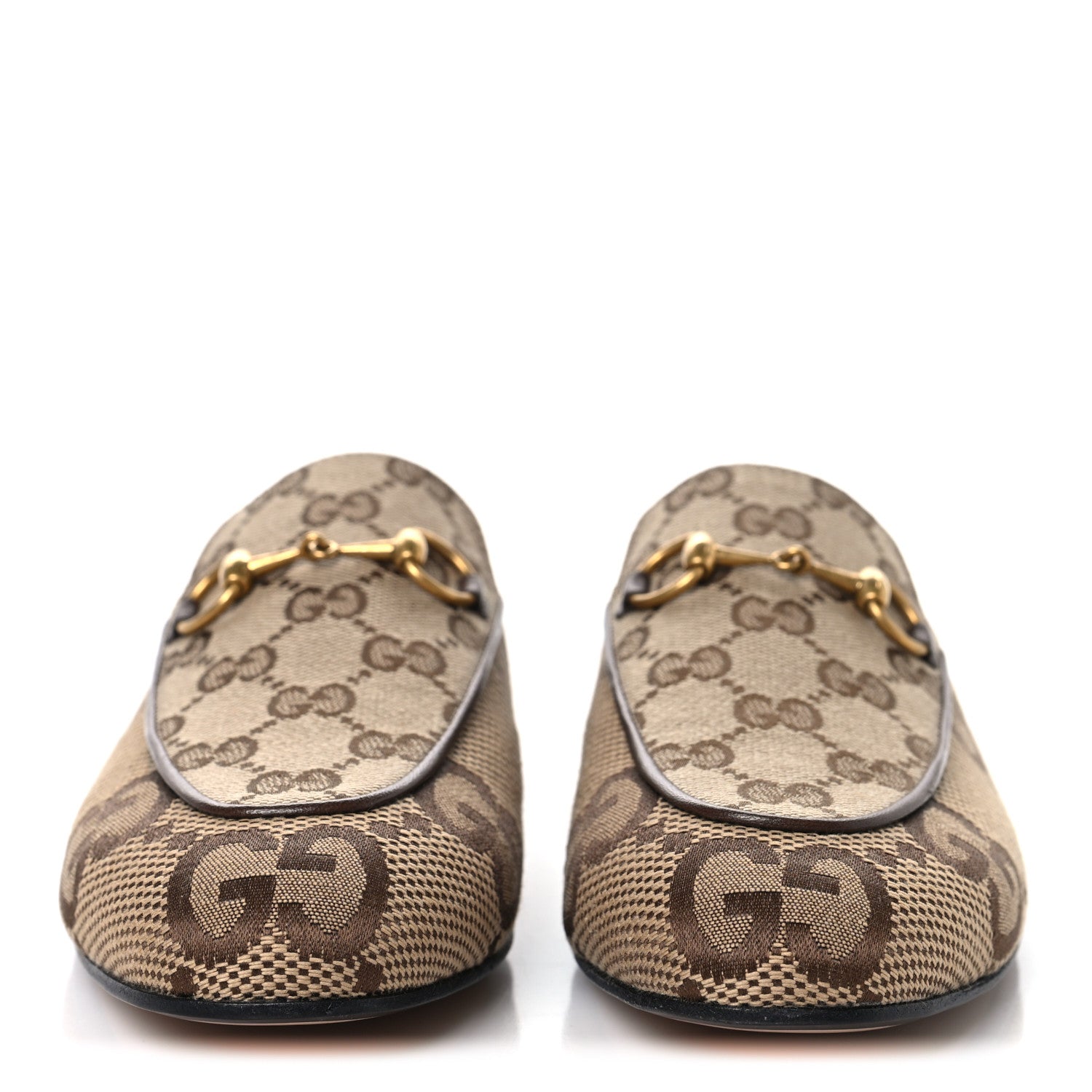 Monogram Jumbo GG Malaga Kid Womens Princetown Slippers 35.5 Camel Ebony New Acero Beige