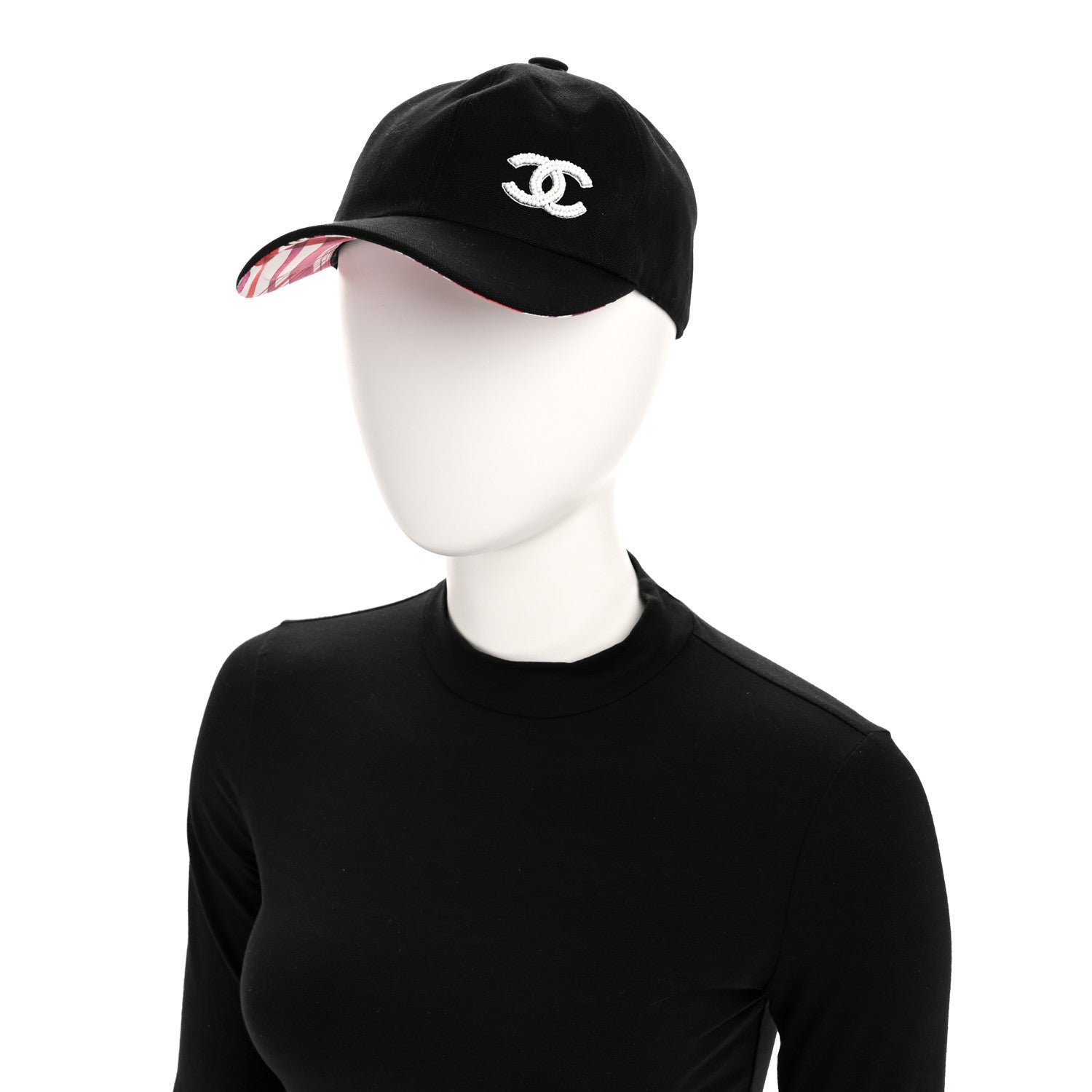 Cotton Beaded CC Cap Hat Black