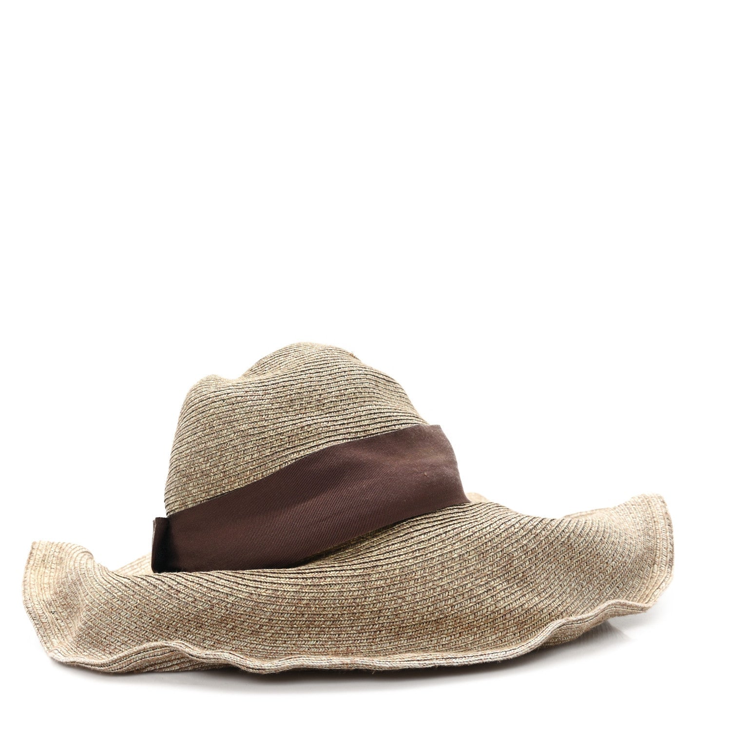 Paper Blend Wide Brim Hat S Brown