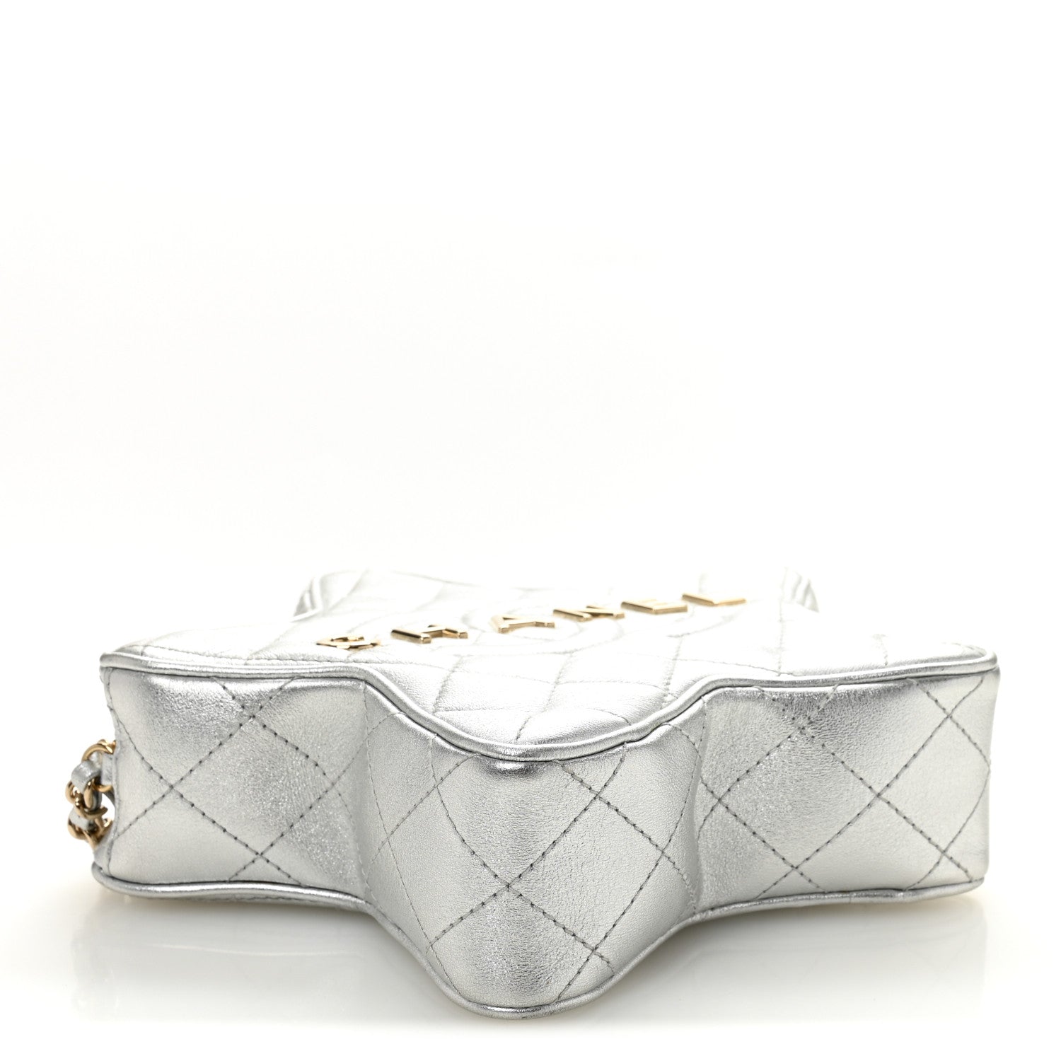 Metallic Lambskin Walk Of Fame Bag Silver