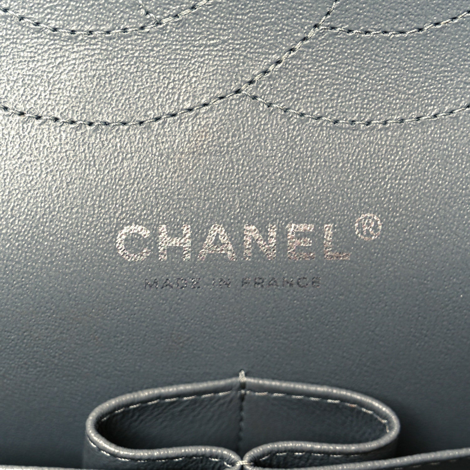 Caviar Quilted Jumbo Double Flap Grey