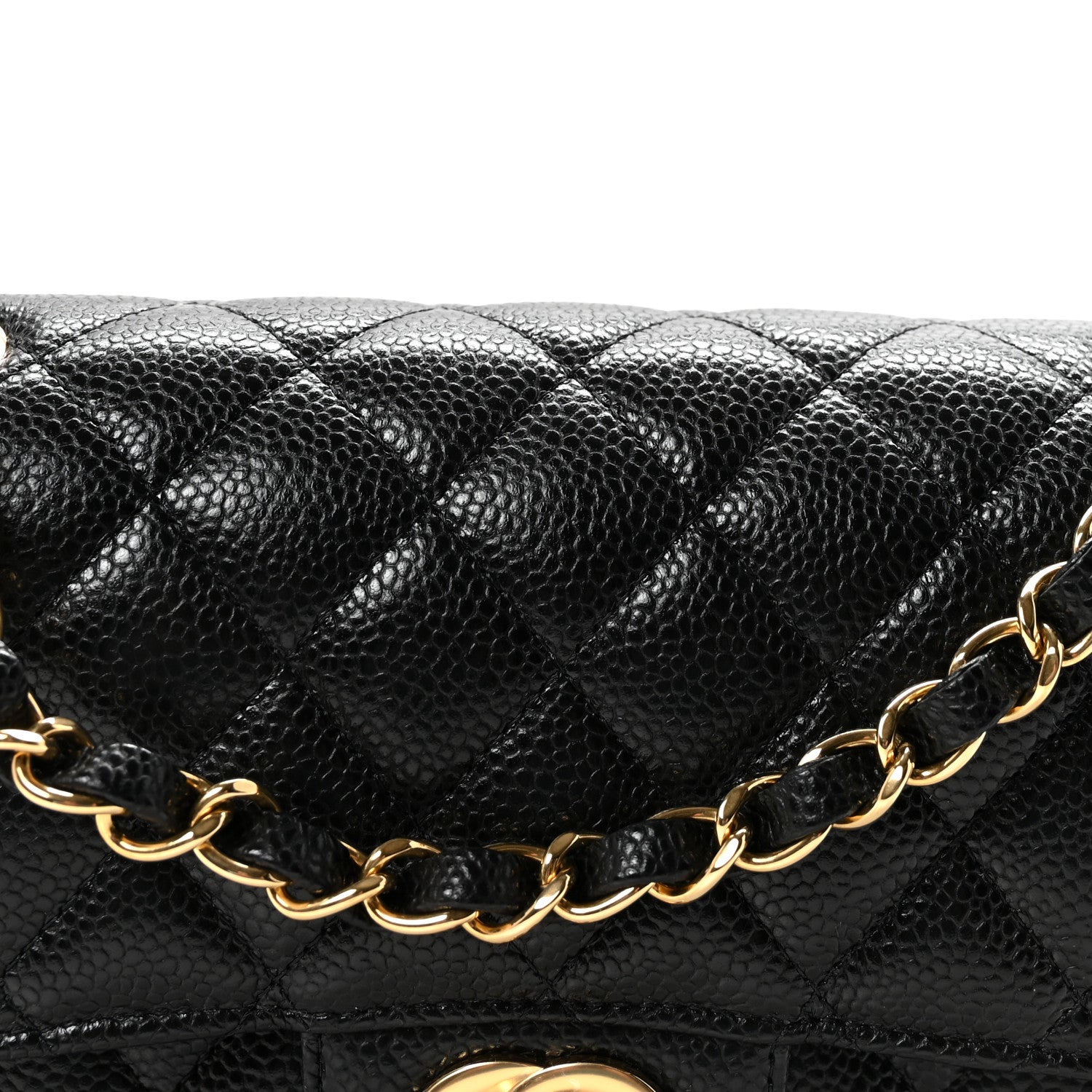 Caviar Quilted Small Double Flap Black