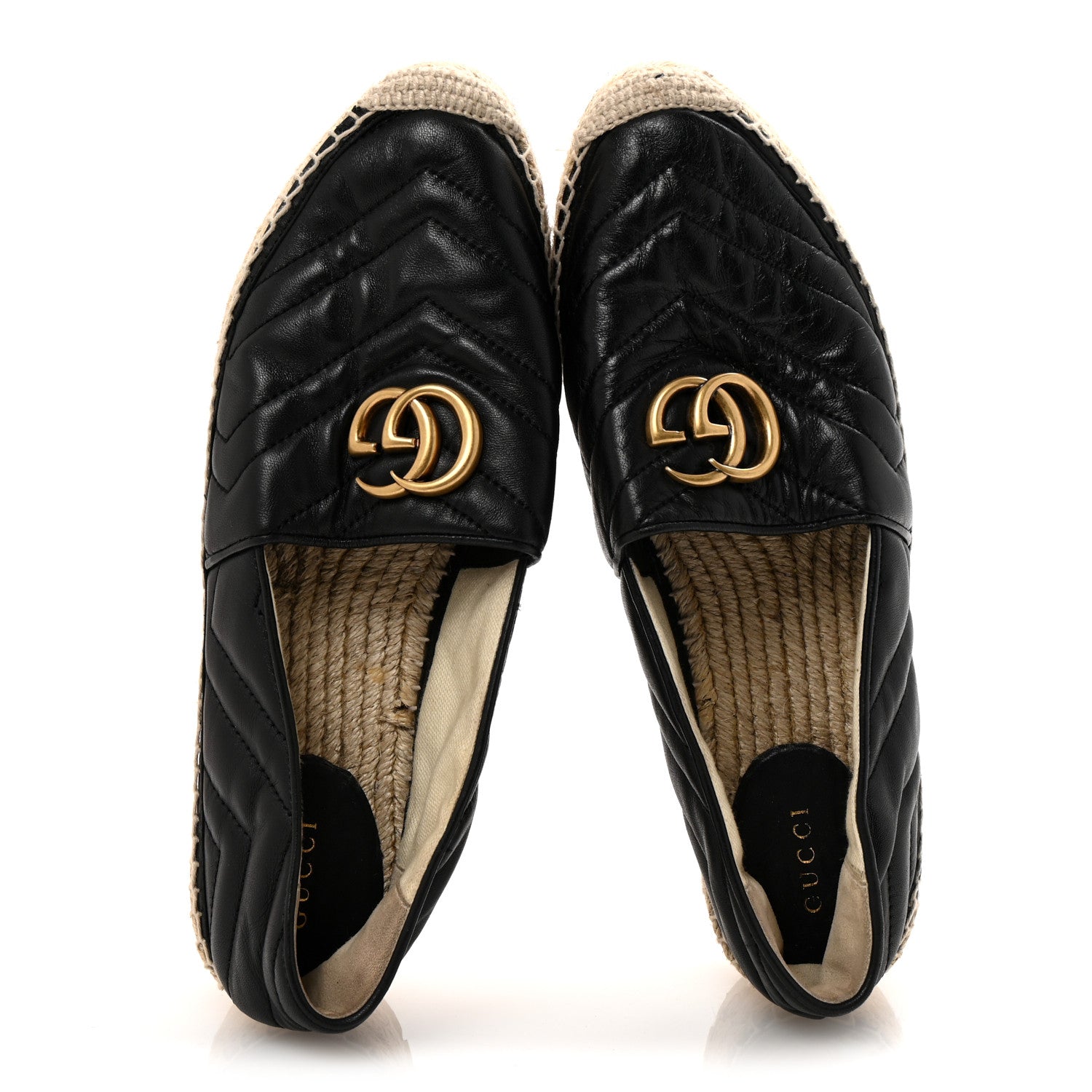 Nappa Matelasse GG Marmont Platform Espadrilles 39 Black