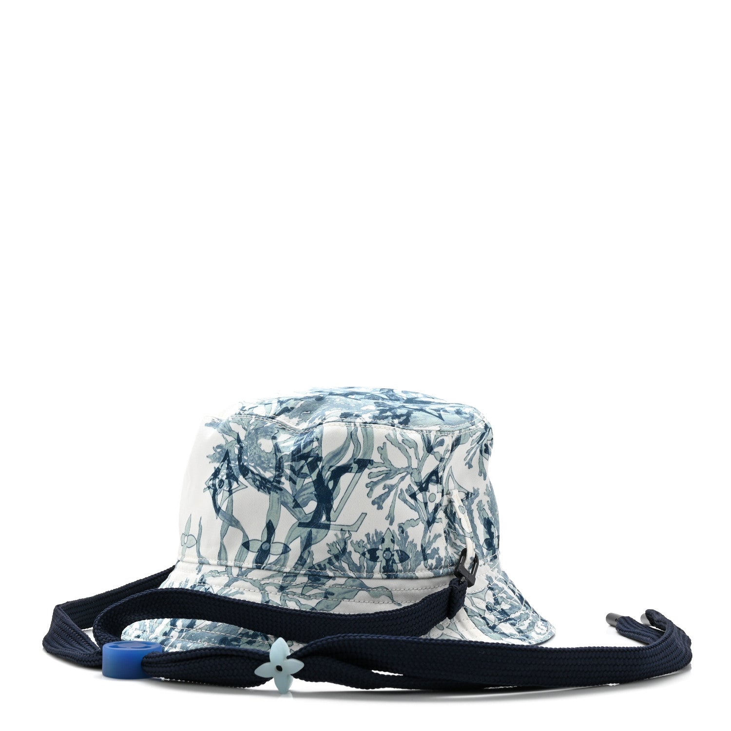Cotton LV Play Monogram Aquagarden Reversible Bucket Hat Blue
