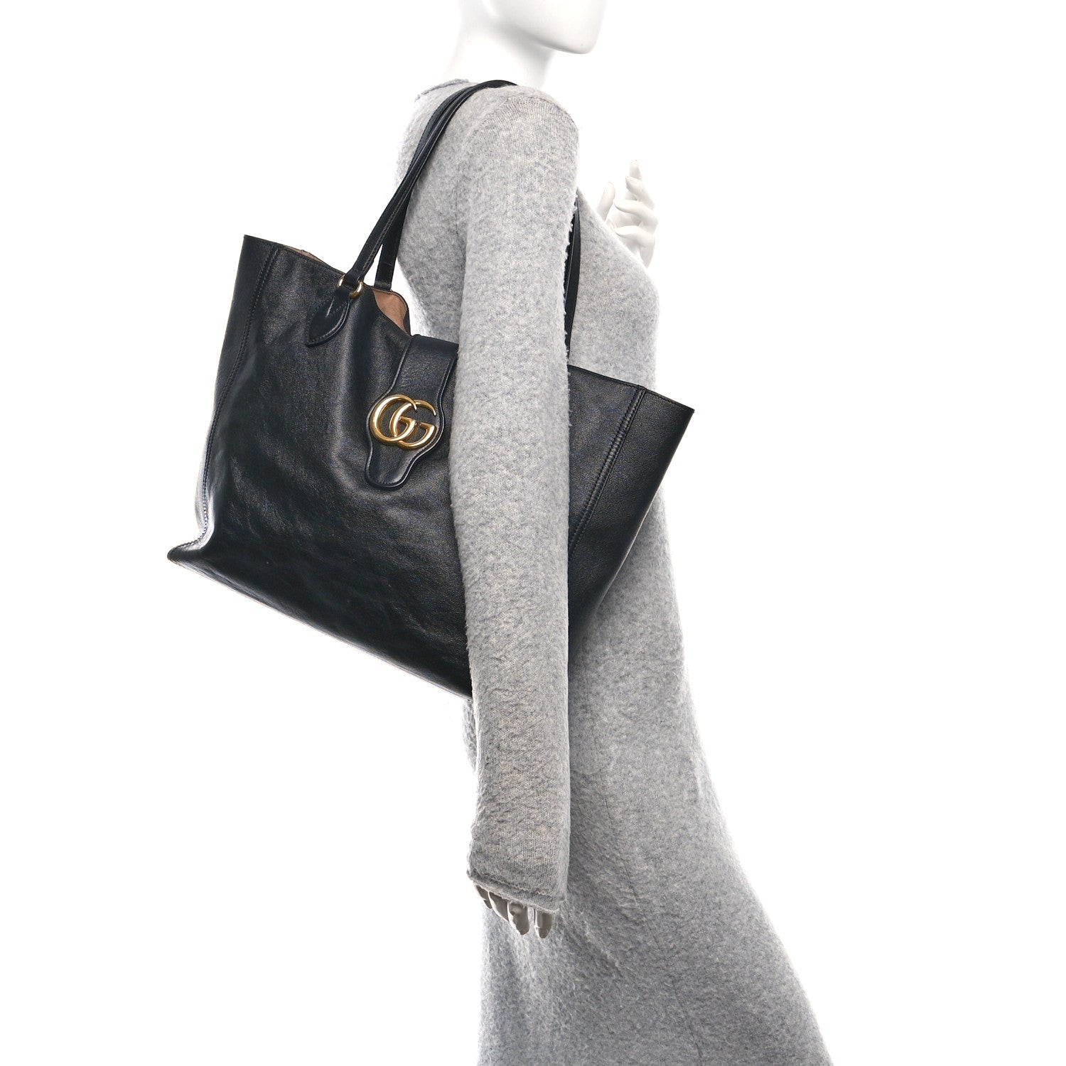 New Sakai Calfskin Lux Medium Dahlia Tote Black