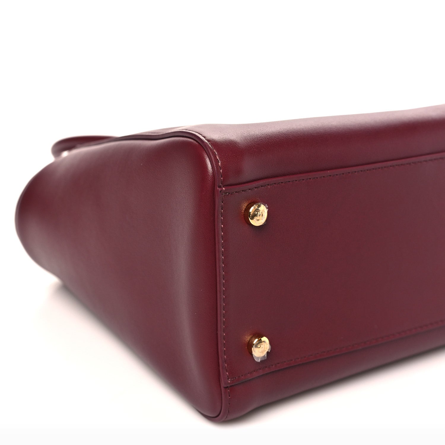 Calfskin Archetype Small Shopping Tote Dark Burgundy
