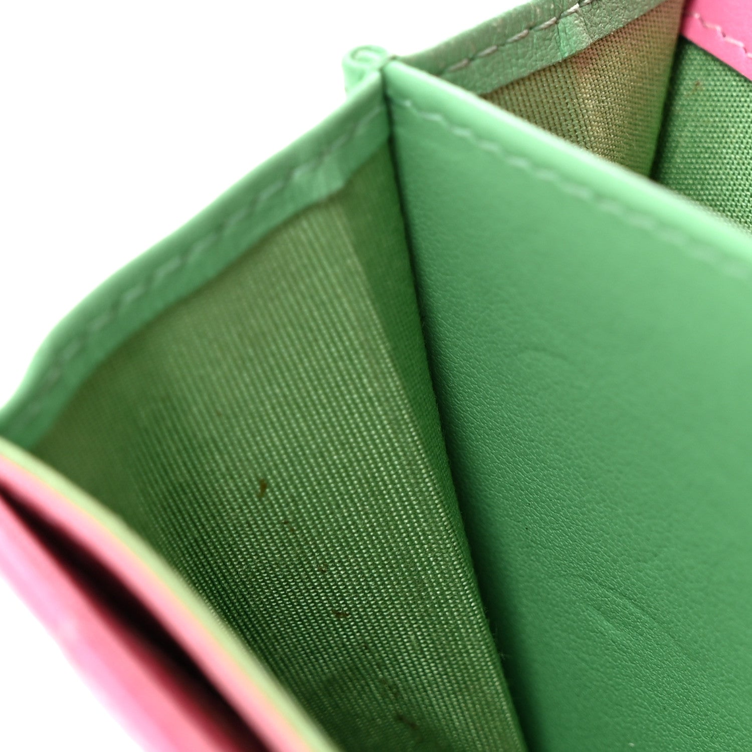 Caviar Quilted Filigree Flap Card Holder Pink Blue Green