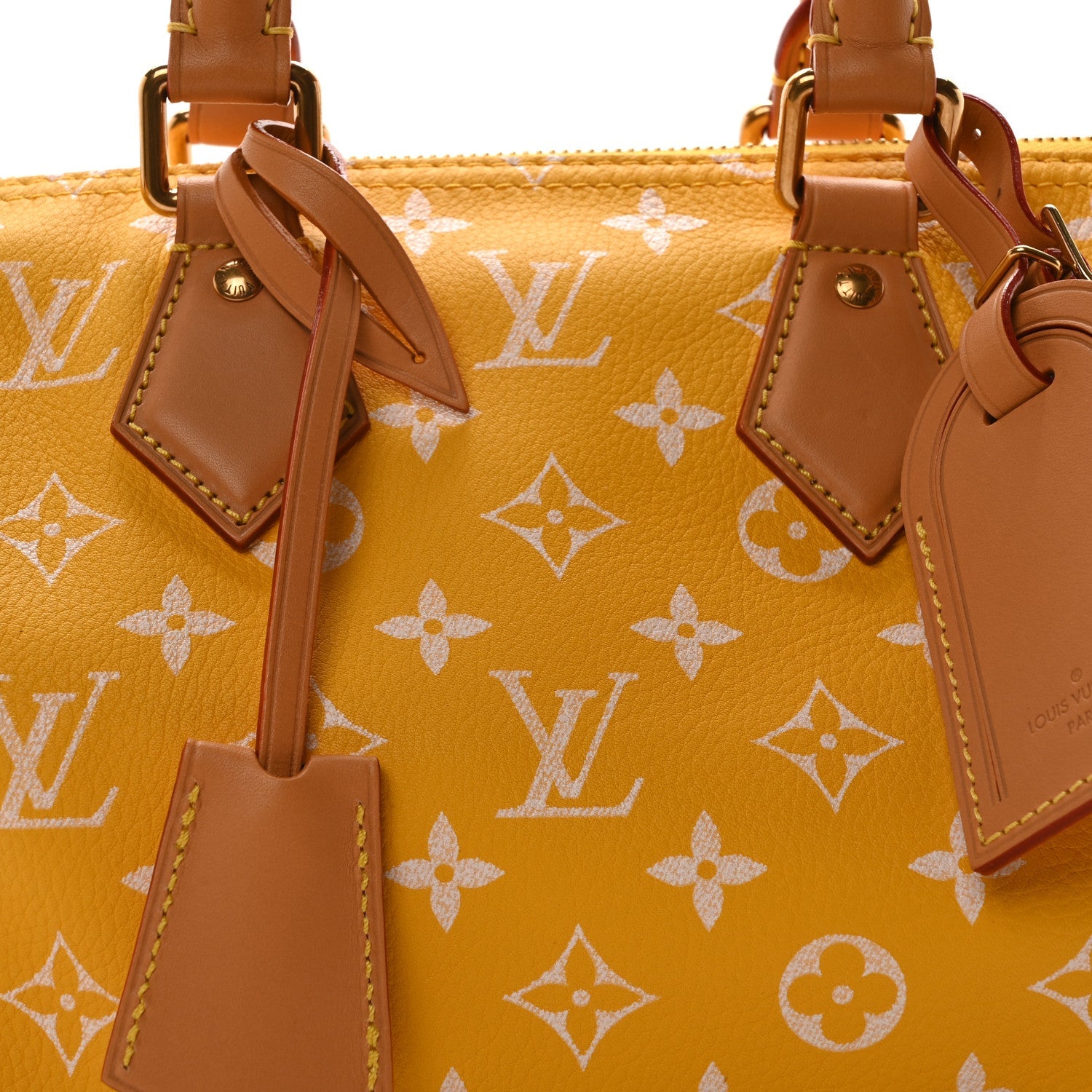 Calfskin Monogram Speedy P9 Bandouliere 25 Jaune Mat