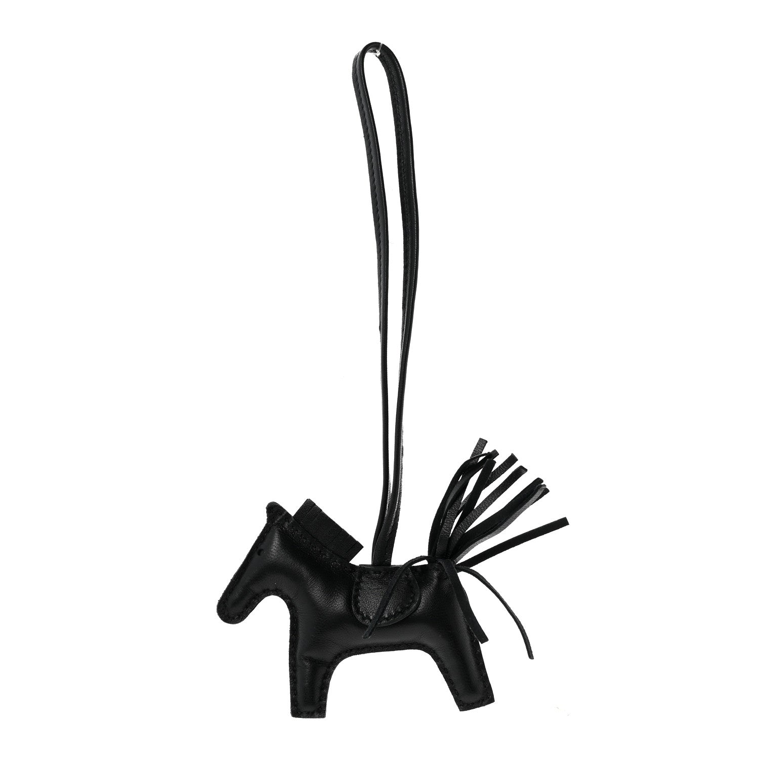 Milo Lambskin Grigri Rodeo Horse Bag Charm PM So Black