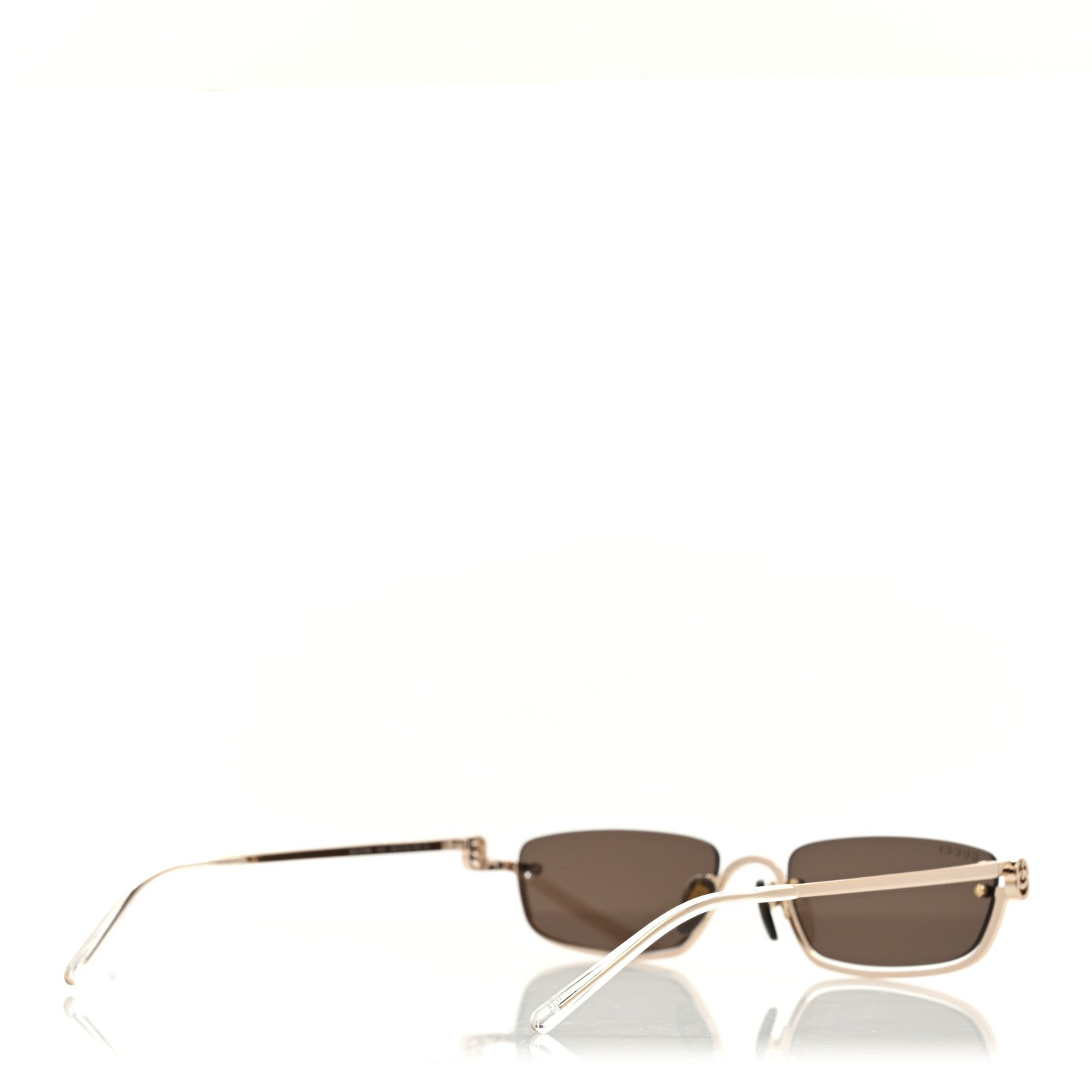 Metal Rectangular Frame Sunglasses GG1278S Brown Gold