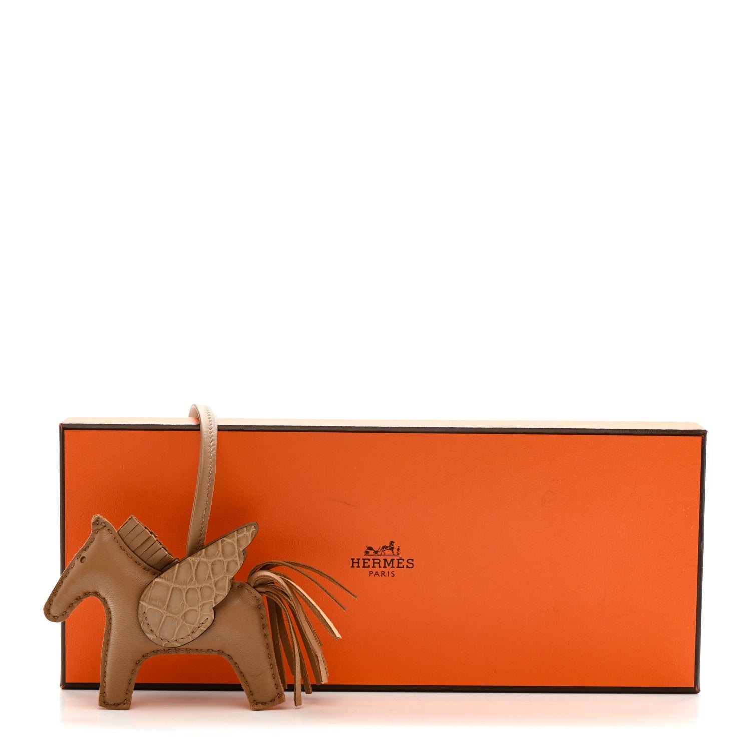 Milo Lambskin Matte Alligator Touch Grigri Rodeo Pegase Horse Bag Charm PM Chai