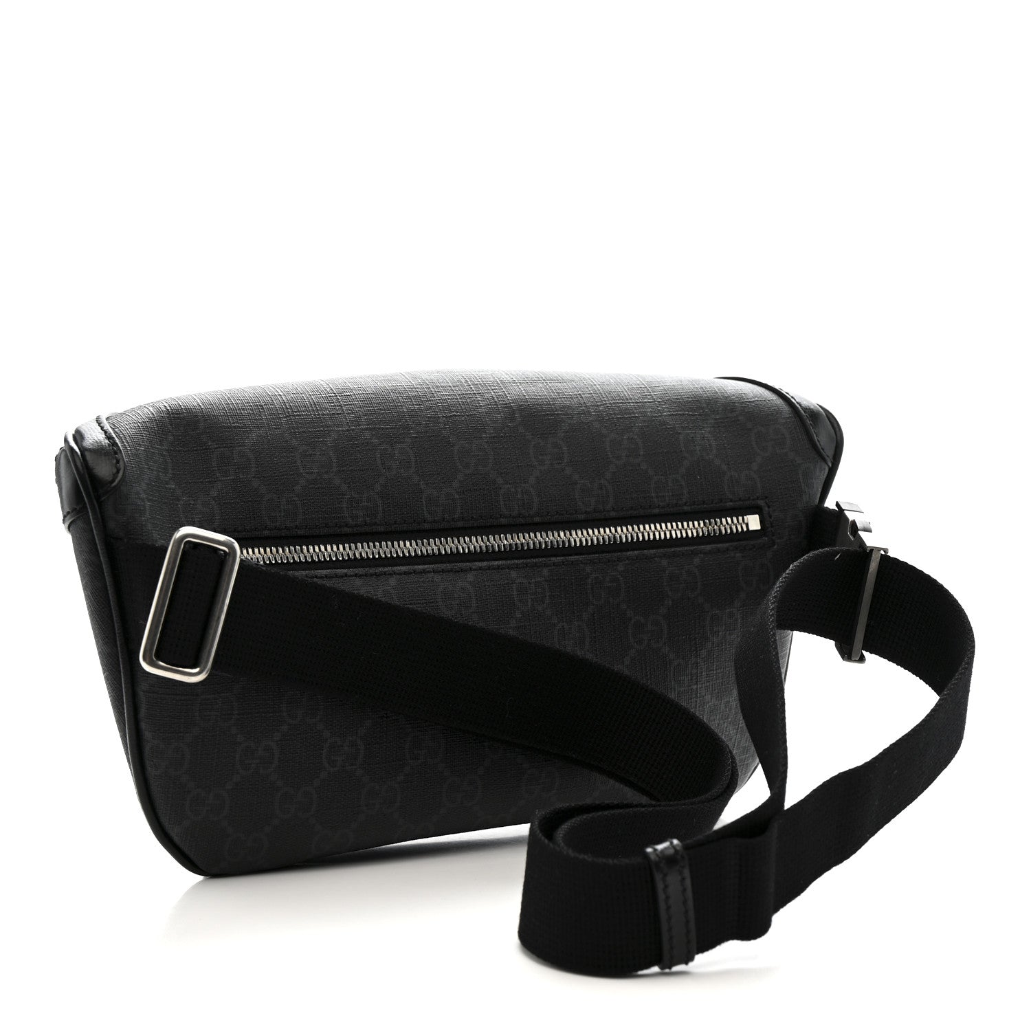 GG Supreme Monogram Textured Calfskin Retro Interlocking G Belt Bag Black