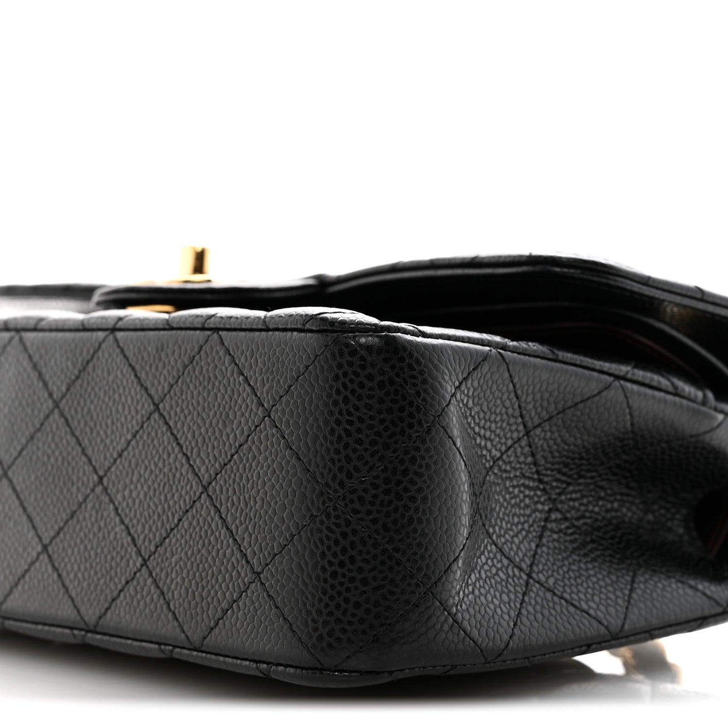 Caviar Quilted Small Double Flap Black